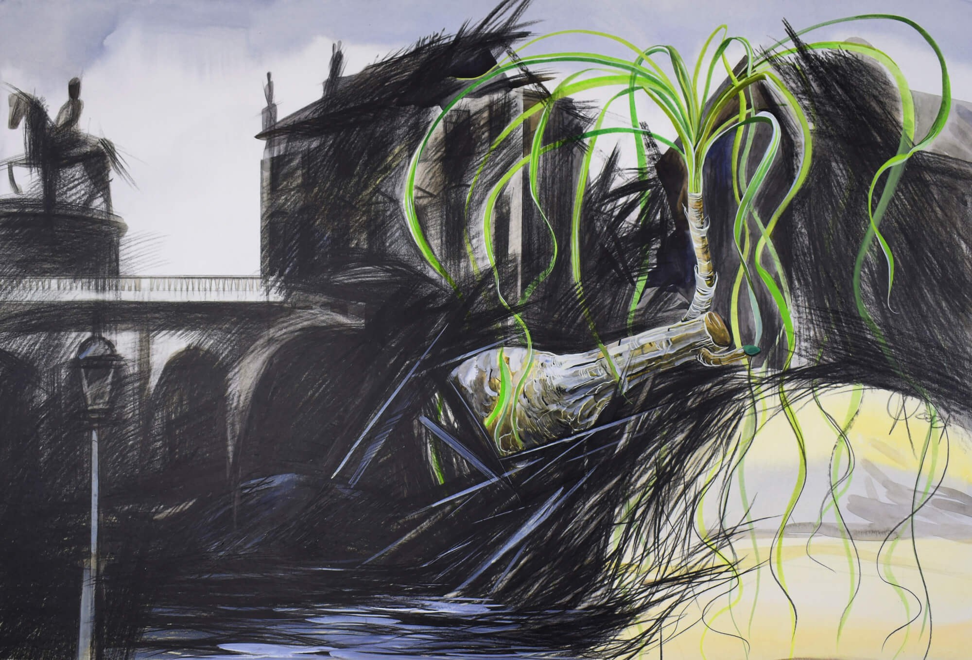 Medusa, 70/100, mixed media on paper, 2021