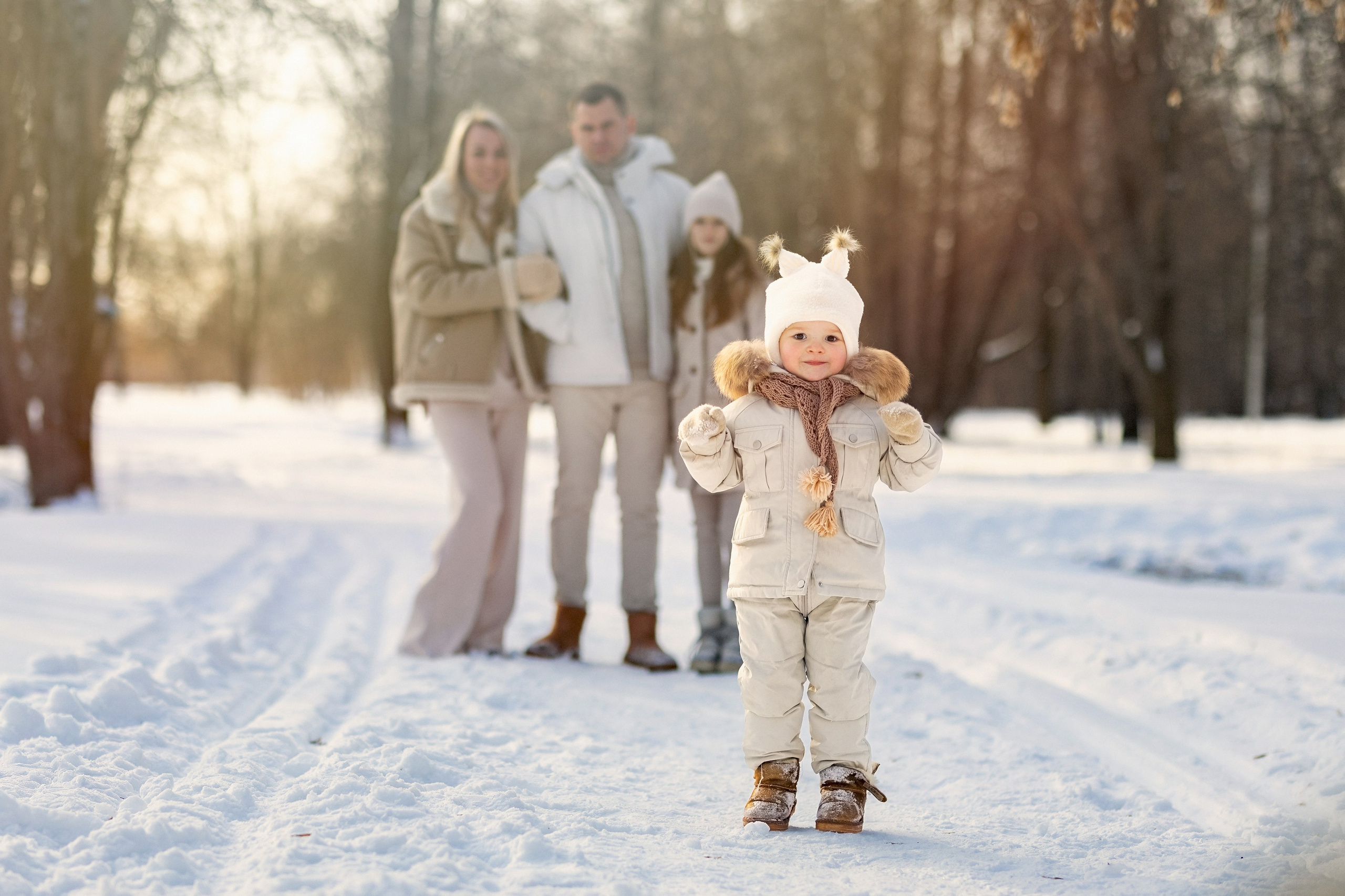 Фотосессия в зимнем парке. Семейный фотограф в Москве Трубинова Екатерина