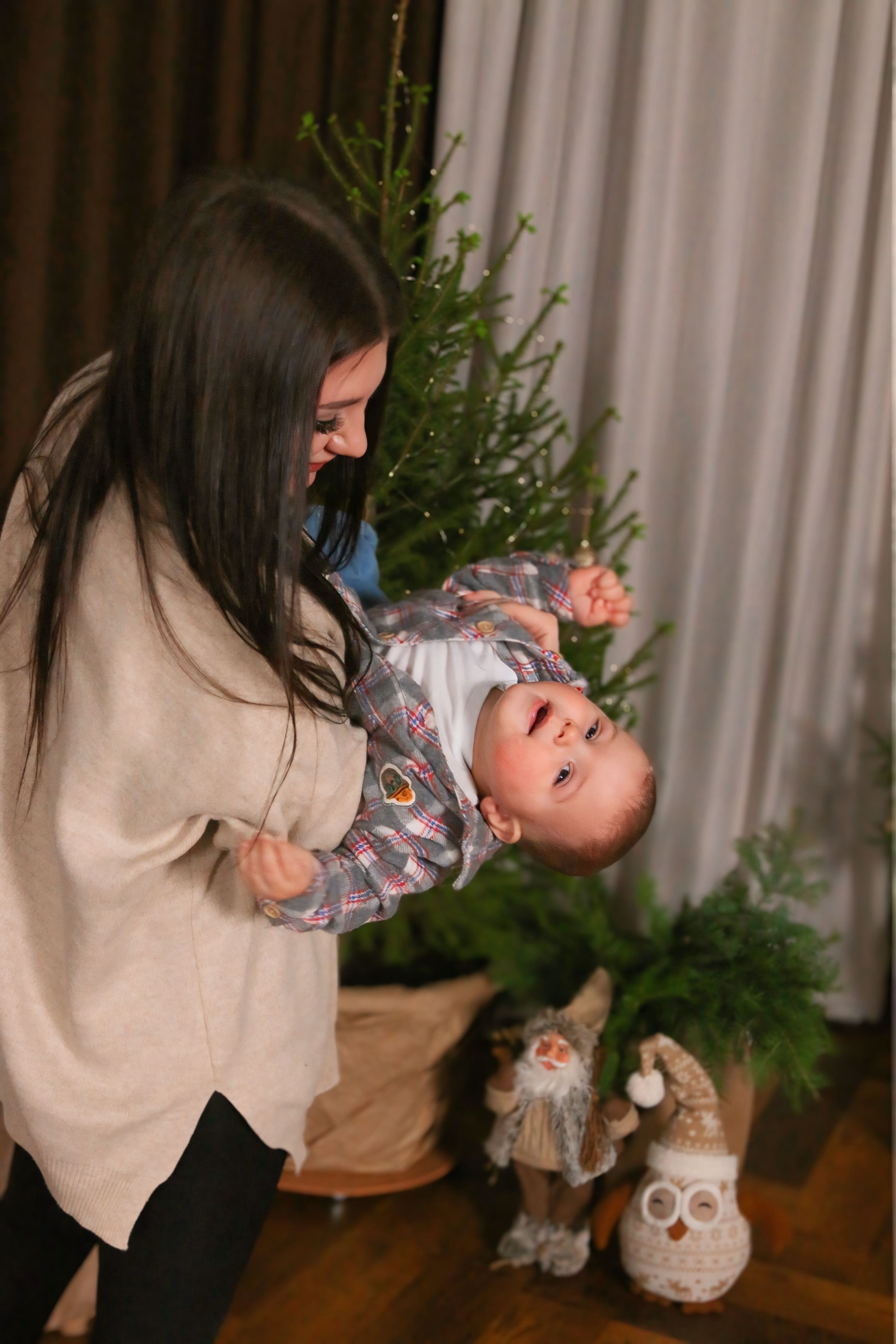 Новогодняя фотосессия мамы с сыном