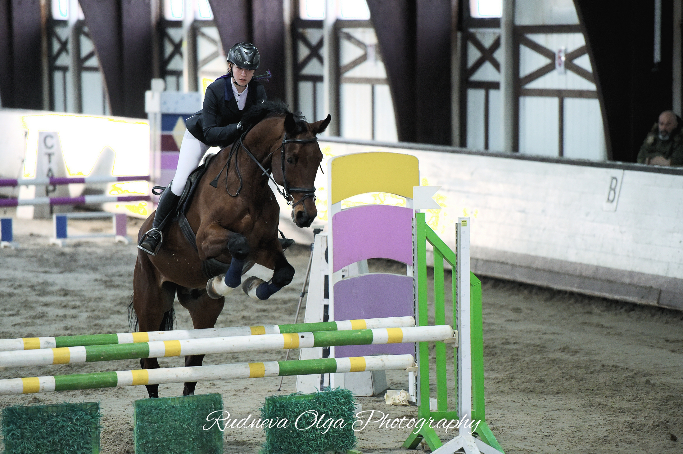 2020-02-23 Соревнования по конкуру к Дню Защитника отечества — КСК Белая Дача. ТУРНИРНАЯ КОННАЯ ФОТОГРАФИЯ, Руднева Ольга и Евгений Адеев