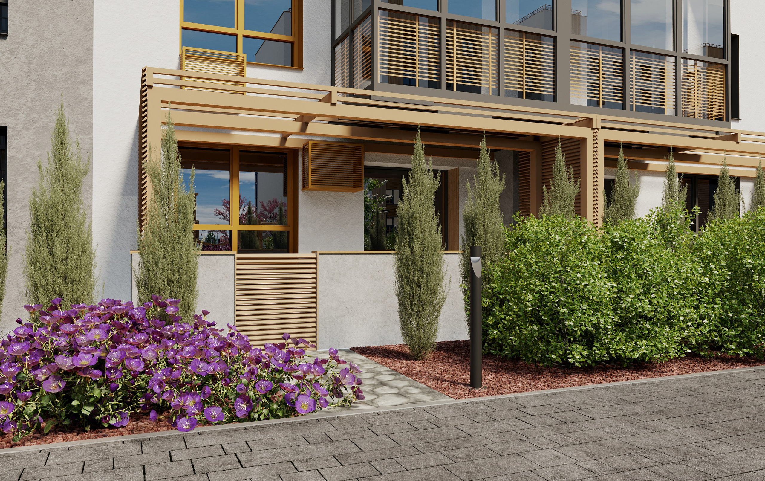 Визуализация двора ЖК Царево City Казань. Архитектор-дизайнер в Казани