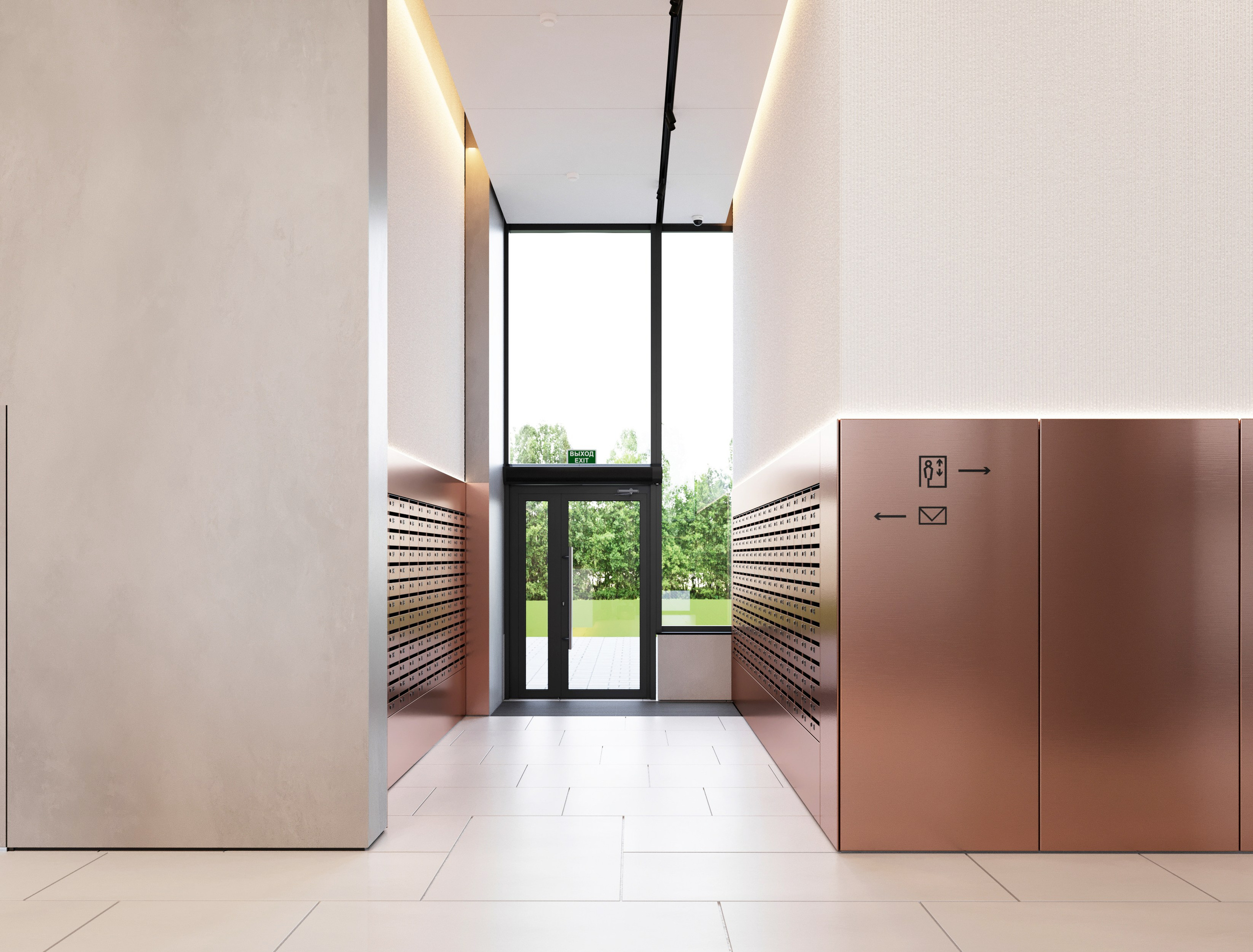 Лобби Волковская. Архитектурные интерьеры