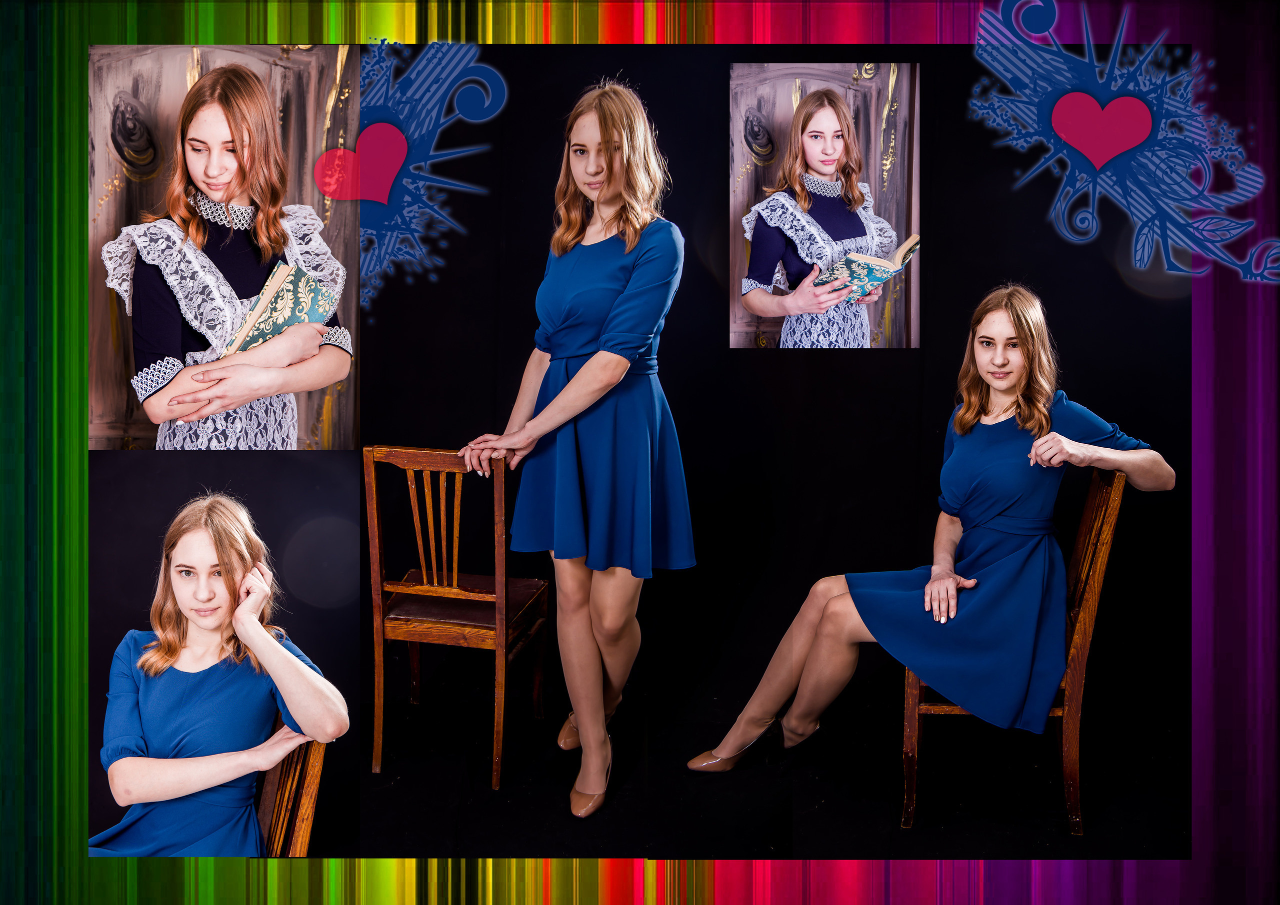 Страницы фотокниги выпускников 11 класса. Фотограф в Мариинске Кемеровской Области Алёна Соловьёва