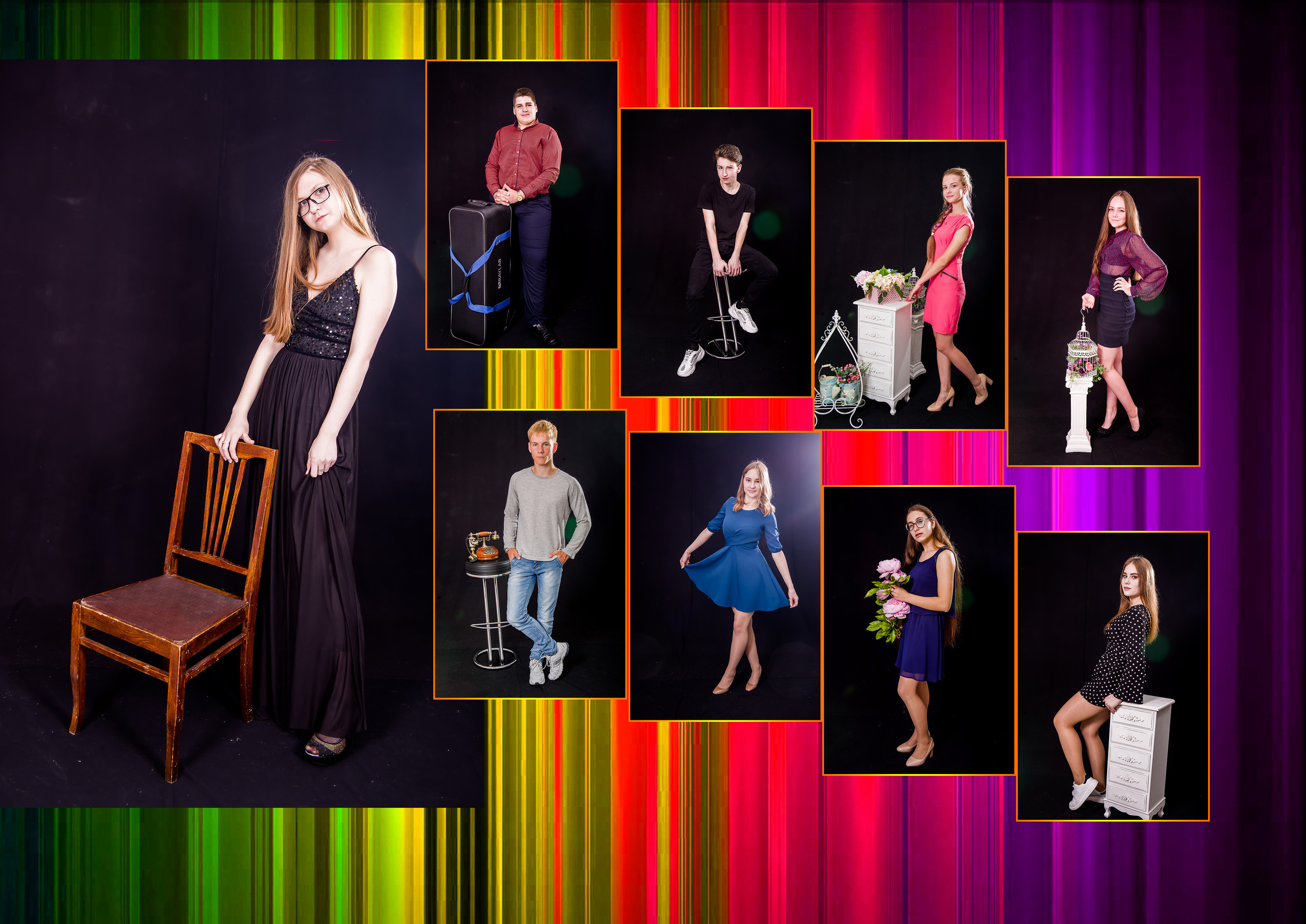 Страницы фотокниги выпускников 11 класса. Фотограф в Мариинске Кемеровской Области Алёна Соловьёва