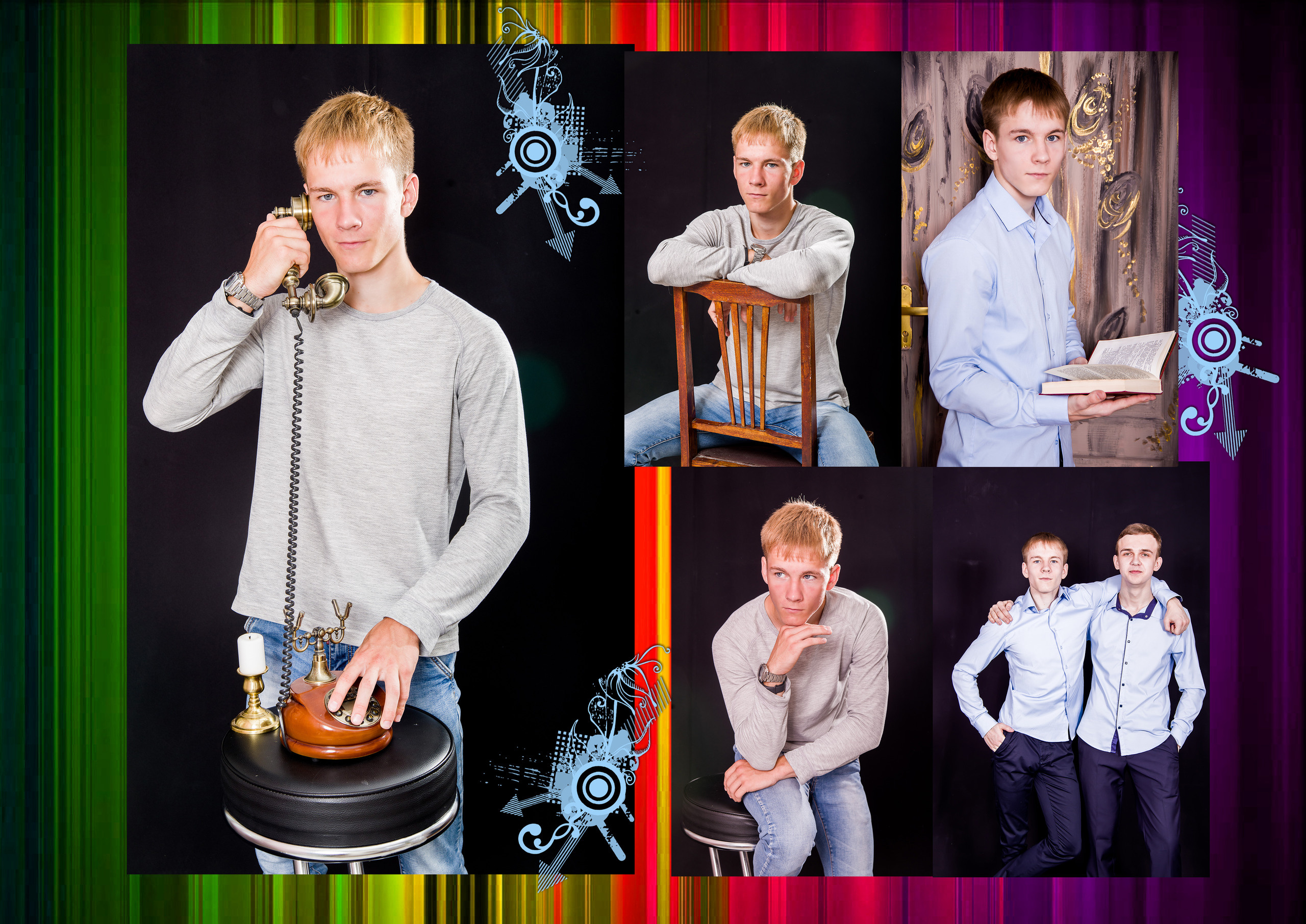 Страницы фотокниги выпускников 11 класса. Фотограф в Мариинске Кемеровской Области Алёна Соловьёва