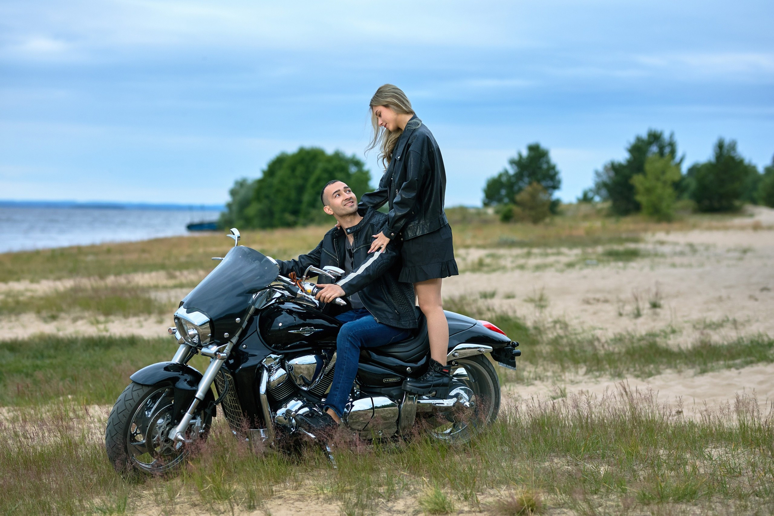 Фотосессия с мотоциклом для двоих, заволжье, чебоксары, чувашия