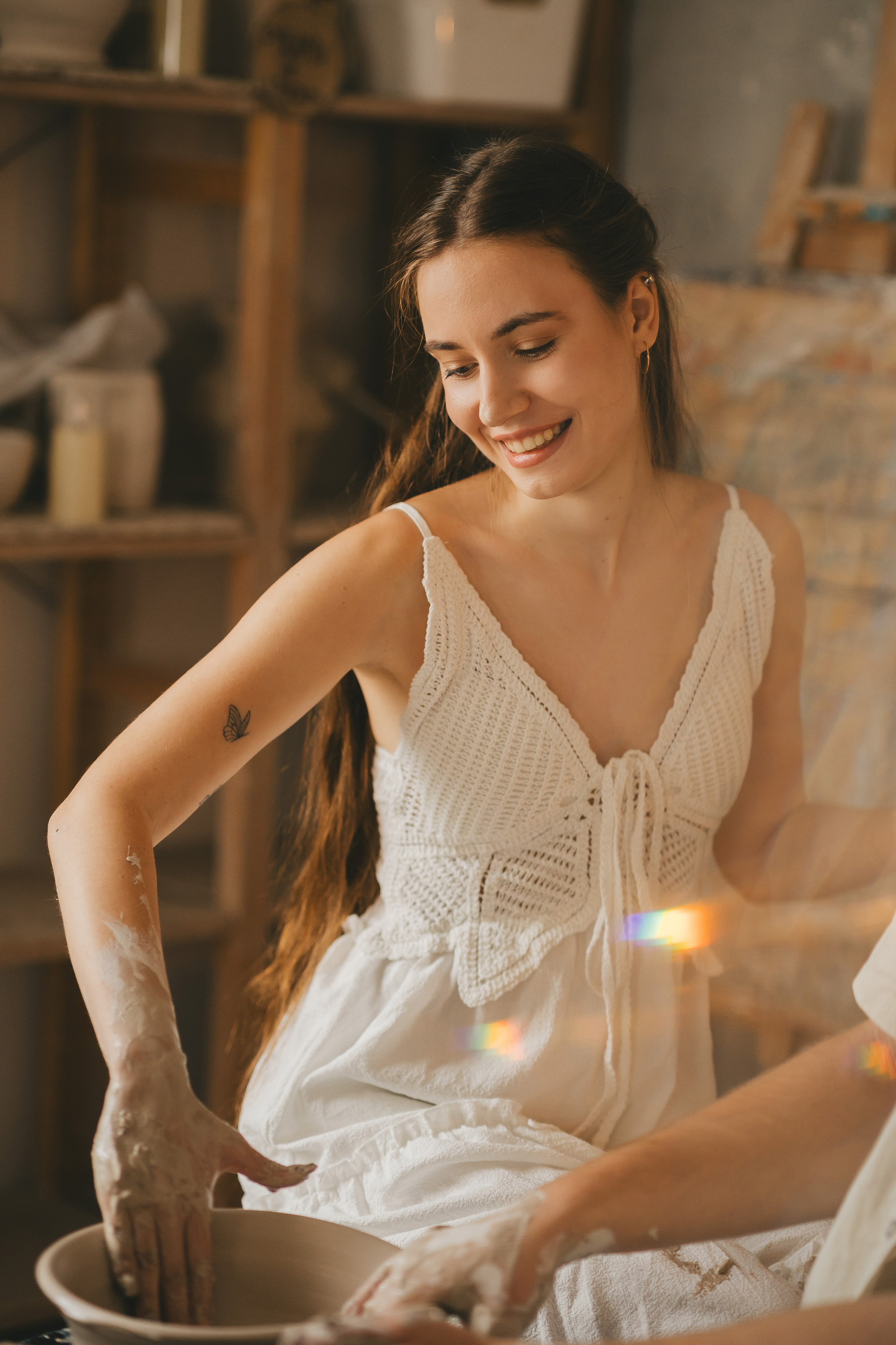 Дима и Даша в гончарной мастерской. Семейный lifestyle фотограф в Санкт-Петербурге Людмила Пахомова