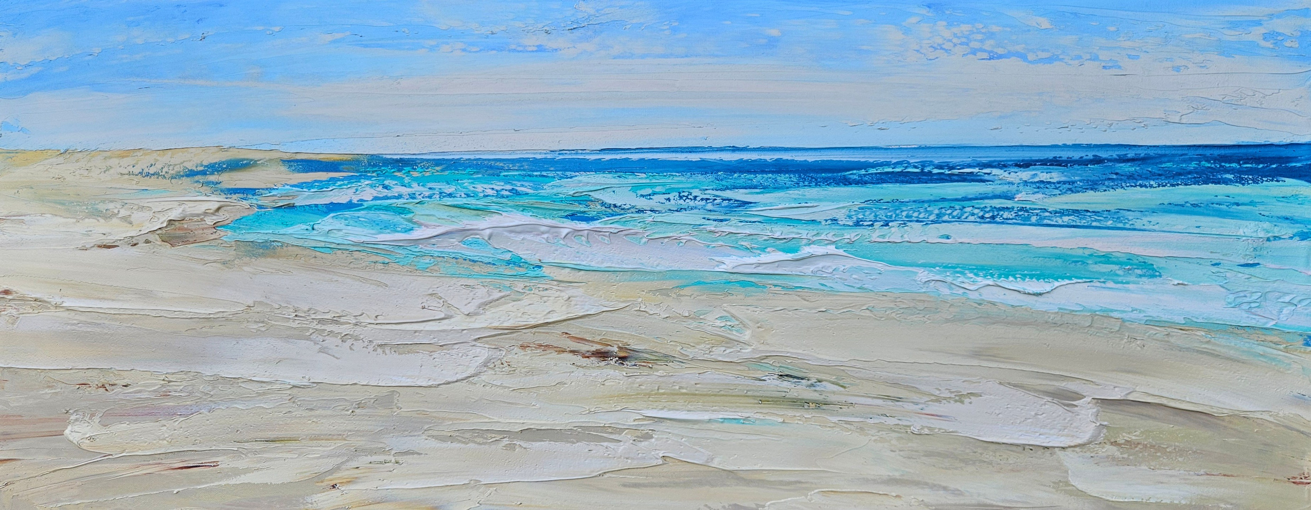 "Море". 2025. Холст, масло. 40х100 см. Цена: 15000 руб.