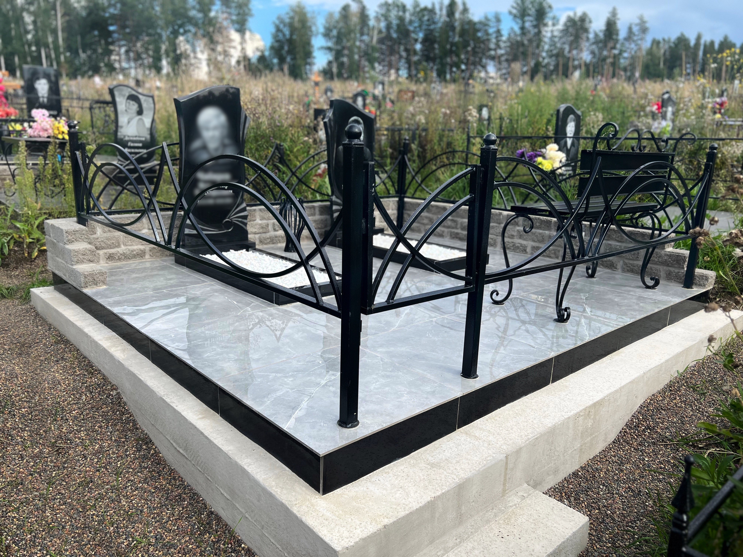 Благоустройство (наши работы). ГРАНИТ26 Ритуальные услуги Железногорск. Благоустройство могил, продажа памятников