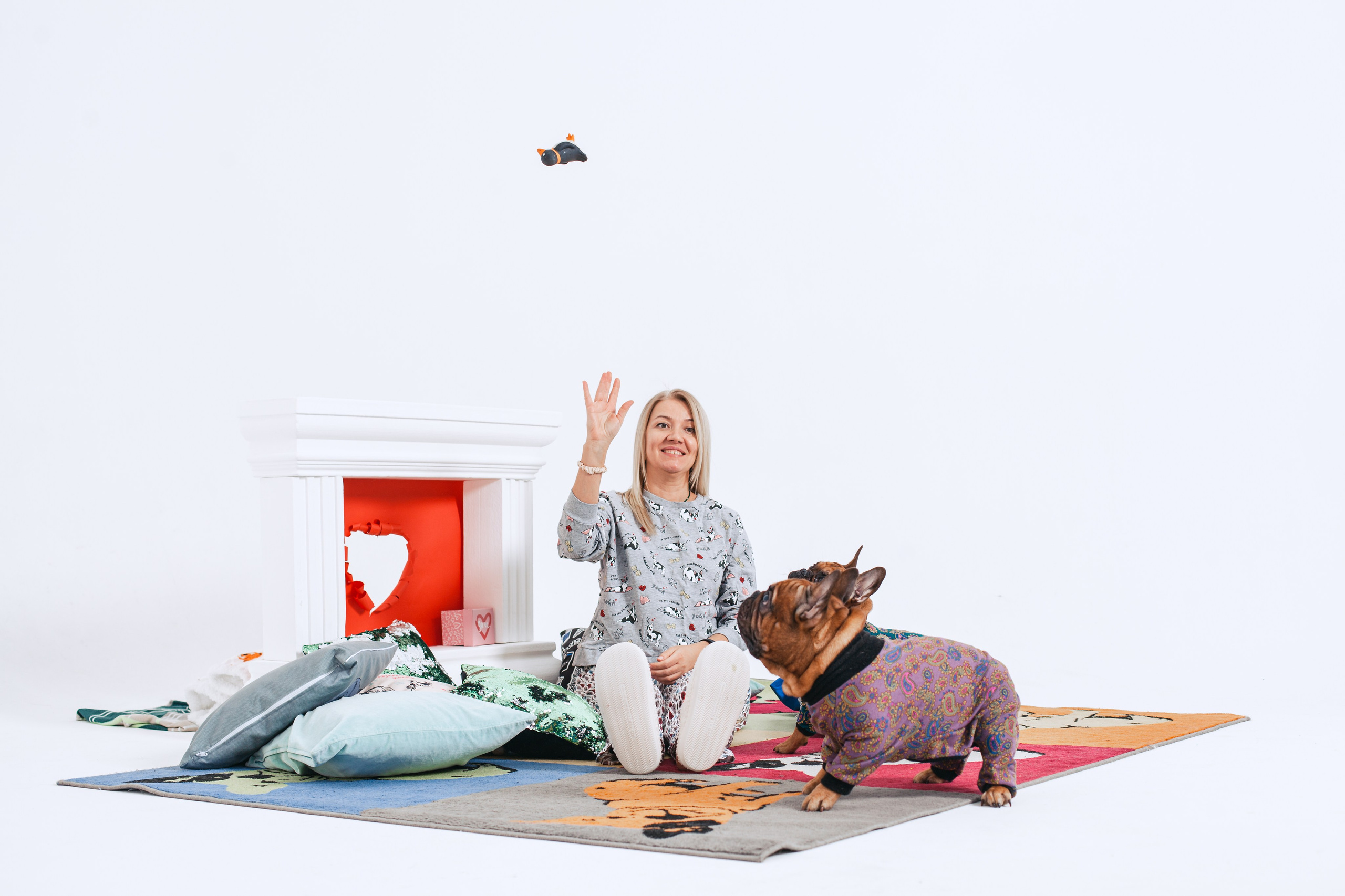 Пижамная вечеринка французских бульдогов и их хозяев. Фотограф-анималист Татьяна Степанова