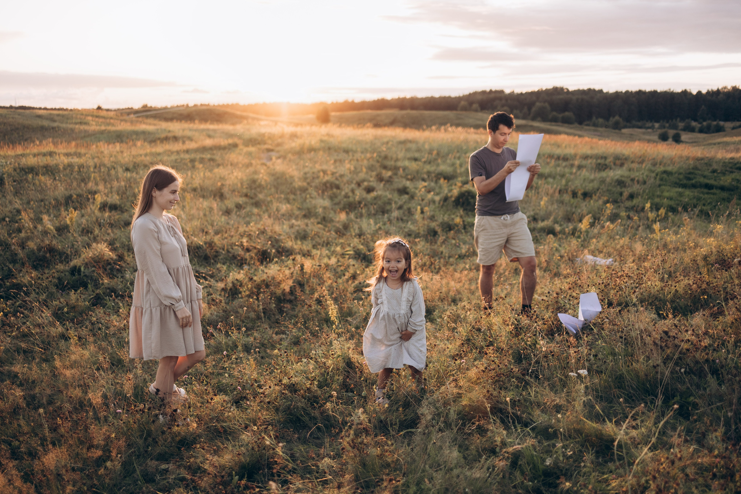 Семейная фотосессия на Колтушских высотах. Семейный и детский фотограф в Санкт-Петербурге Павлова Елена
