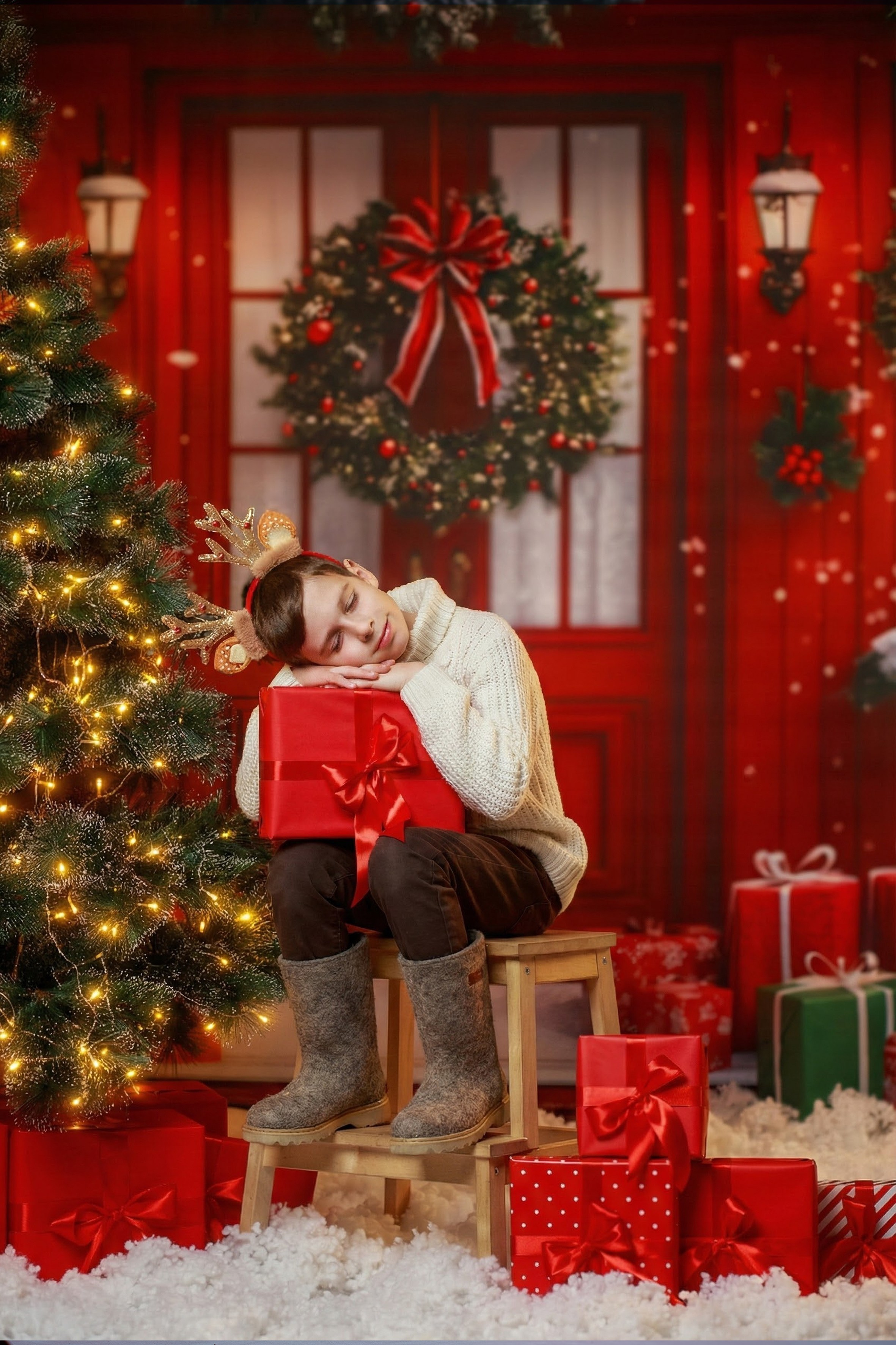 Новогодние съёмки в киношколе «Отправная точка». Фотограф новорожденных и деток до года в Москве и Подмосковье Царева Т
