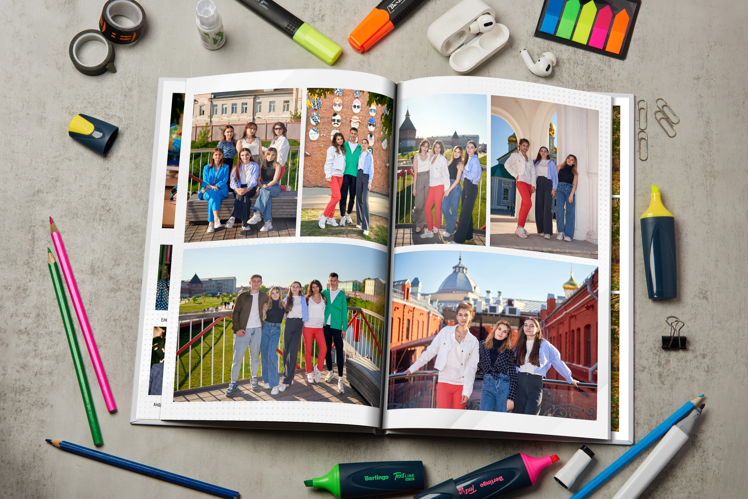 Персональные альбомы на тонких листах (постраничные). Школьный фотограф в Туле Владимир Греков. Выпускные альбомы