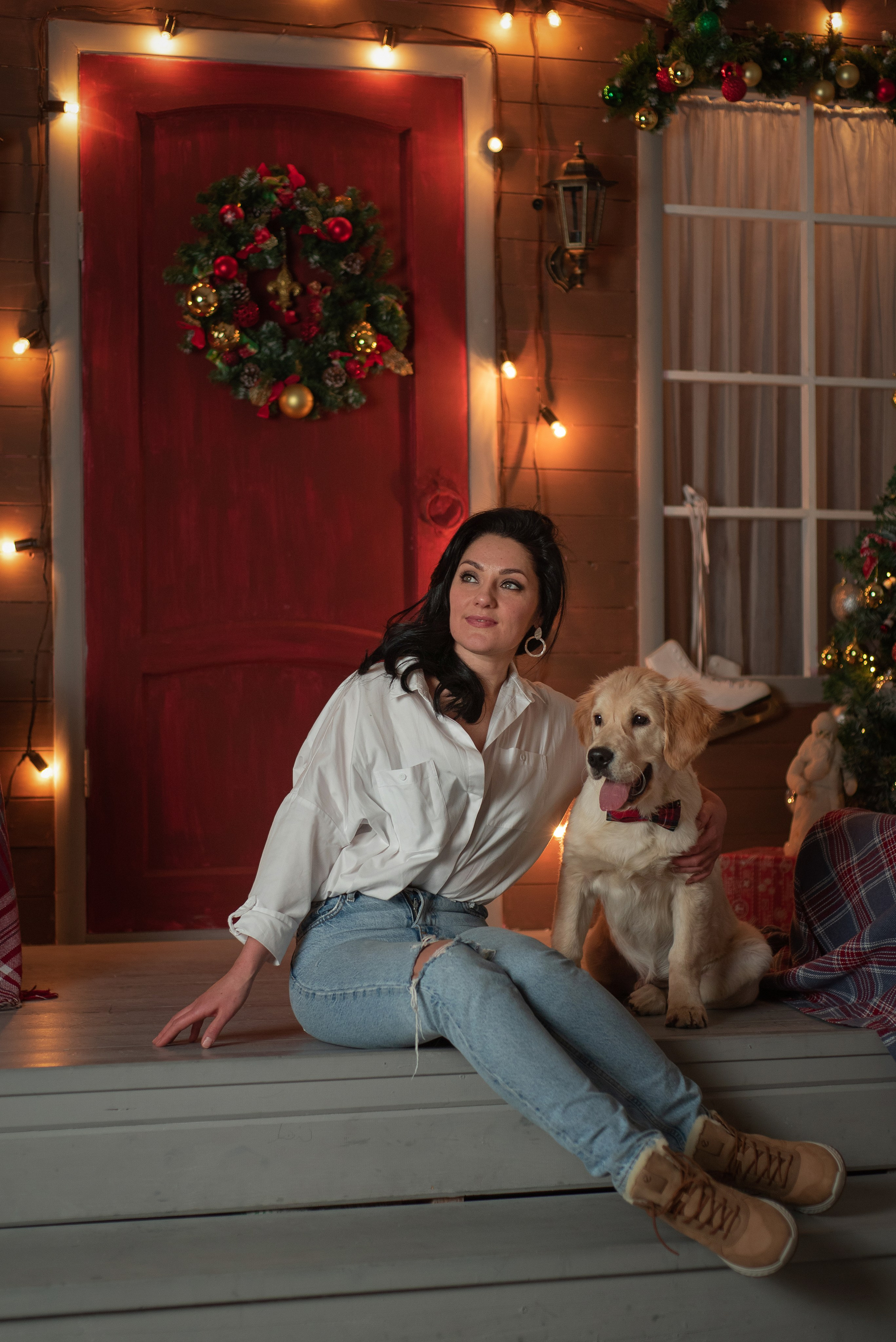 Света и Чарли. Новый год. Фотограф анималист в Казани Алина Сулейманова. Фотограф животных