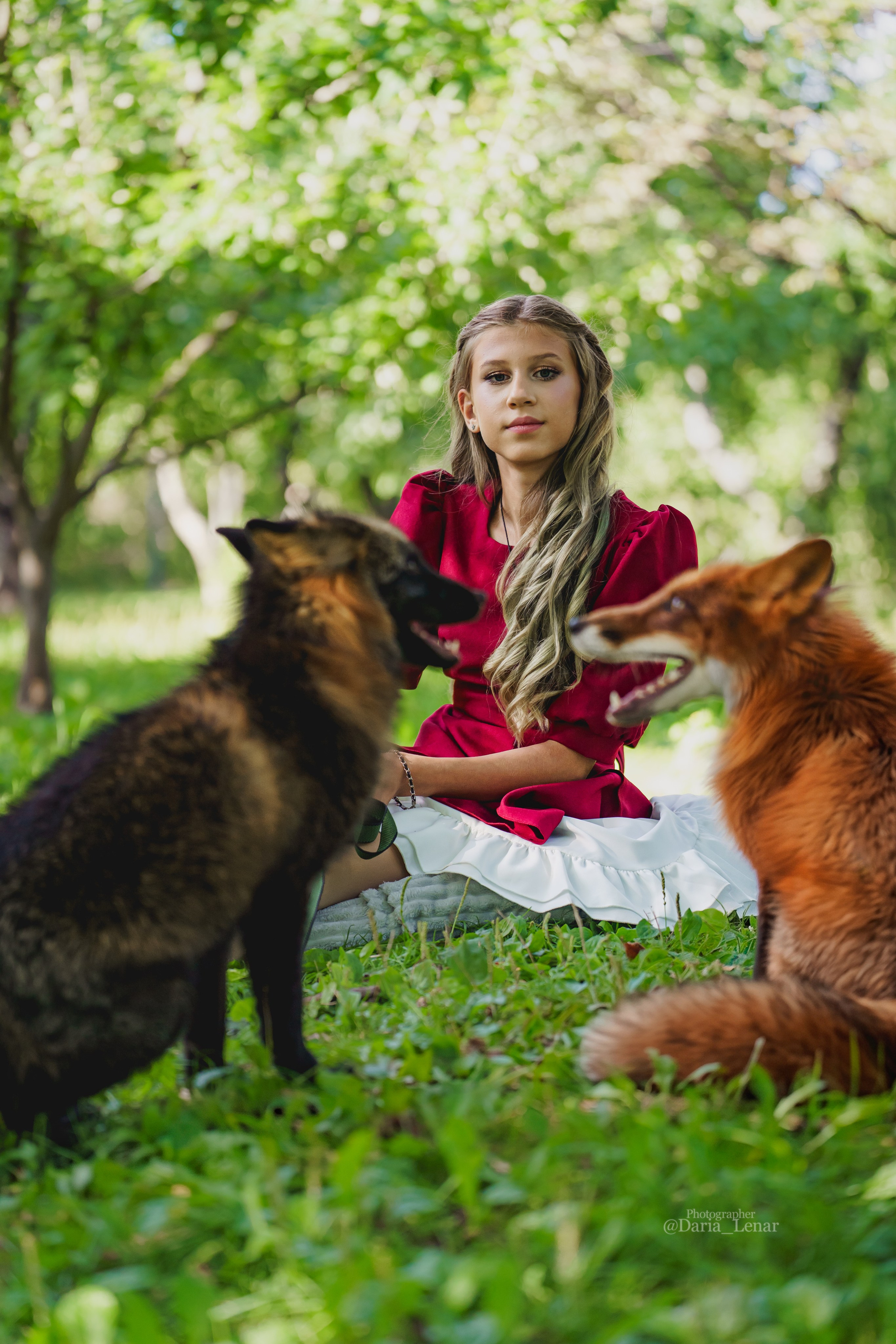 Семья и лисы Данте и Нора. Фотограф в Москве Ленарская Дарья