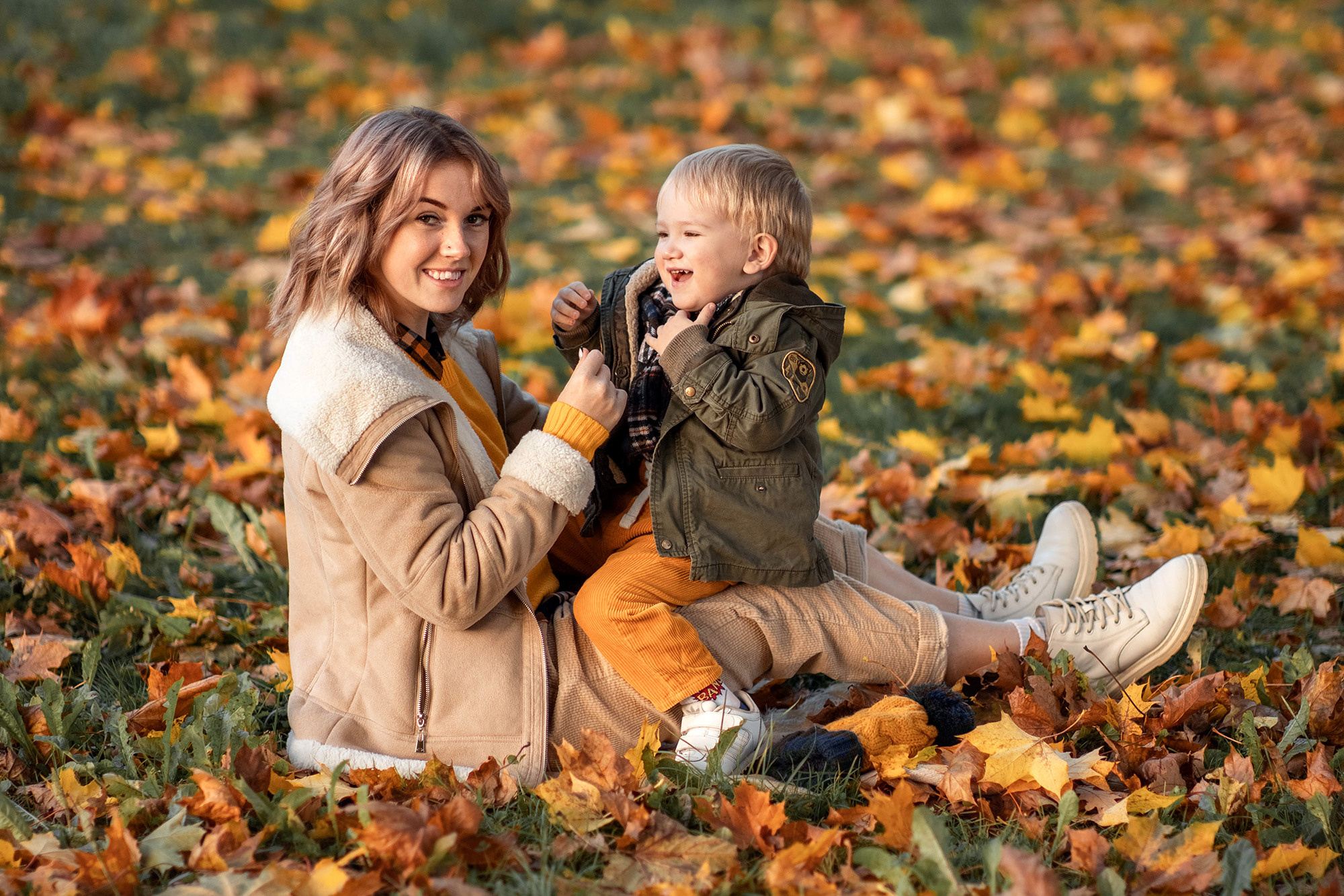 Осенняя фотосессия Ирины и Матвея. Детский и семейный фотограф в Твери Ольга Крестьянинова