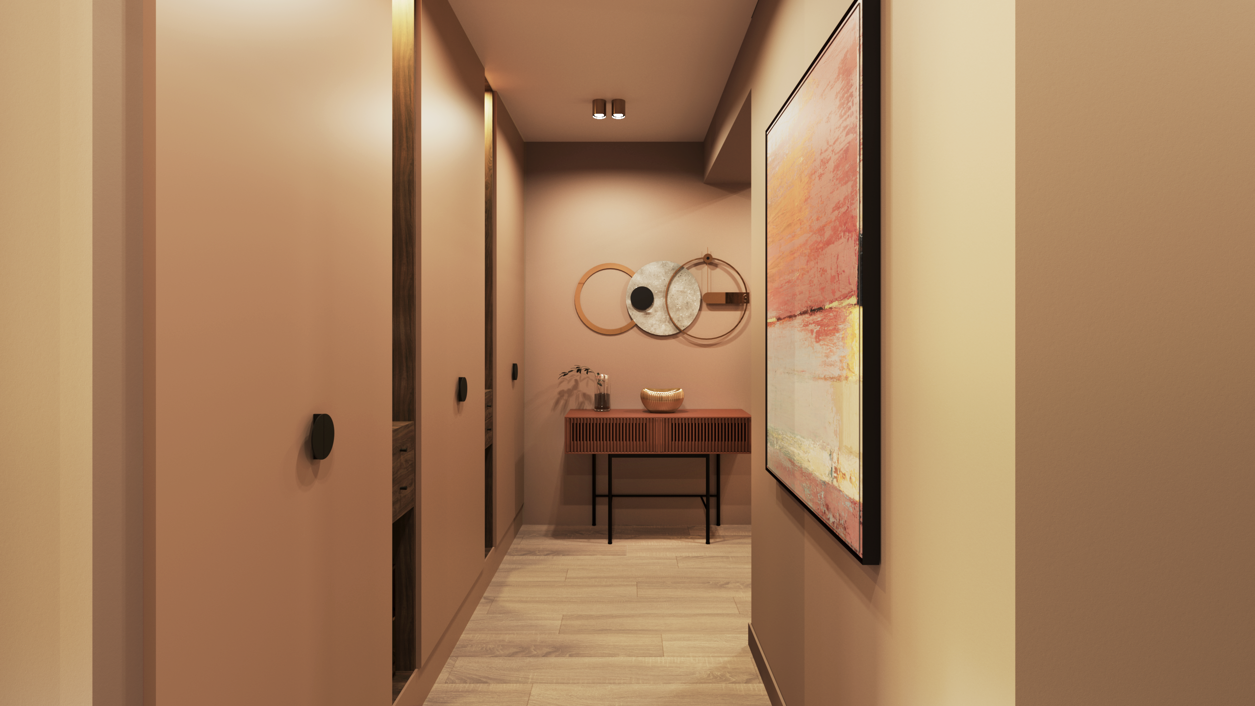 Терракотовый интерьер в Красноярске. Интерьерный дизайнер и художник. Локация в г. Екатеринбурге беру проекты в разных странах