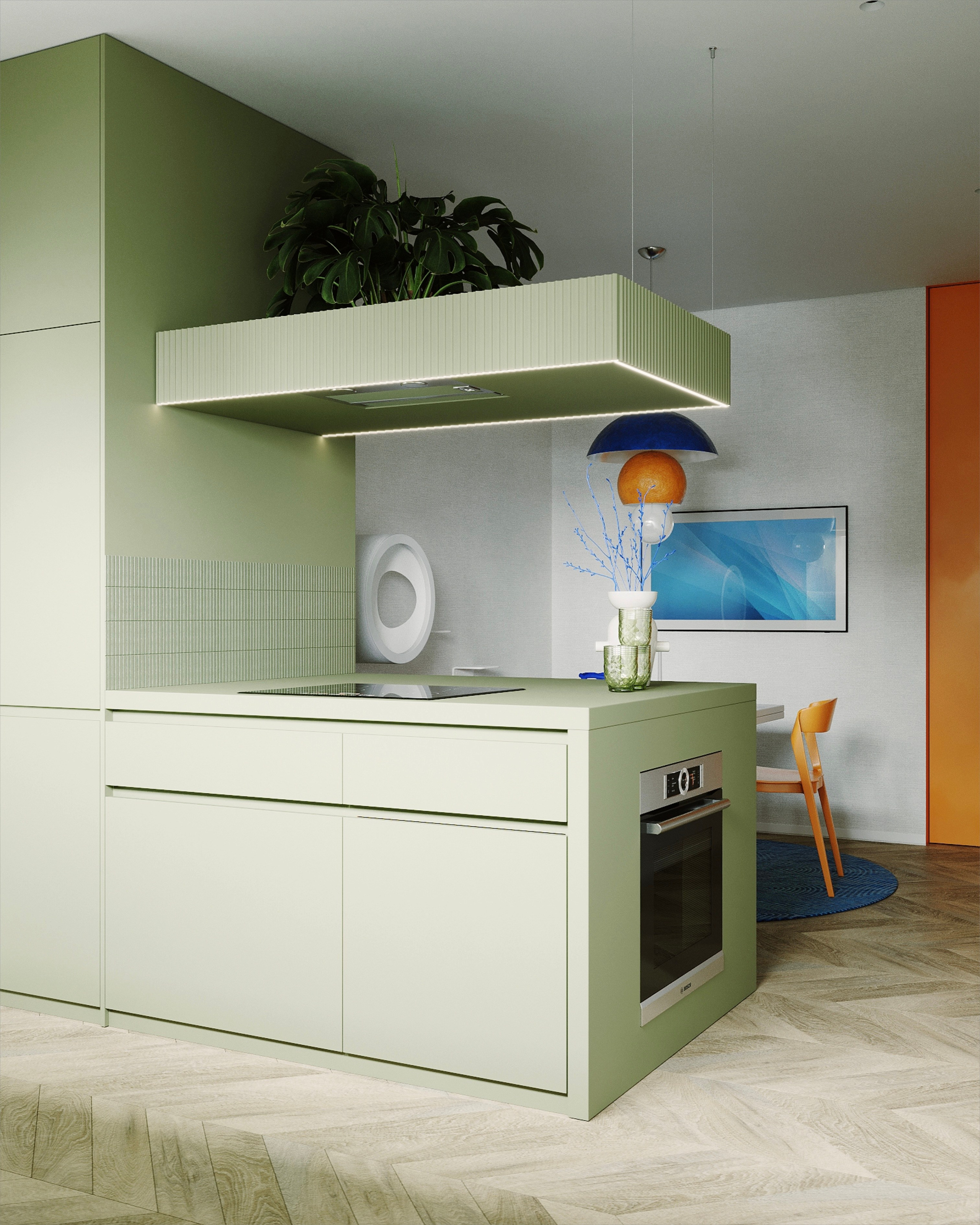 Кухня v.o. 70 м². 3d визуализатор Валерия Романова