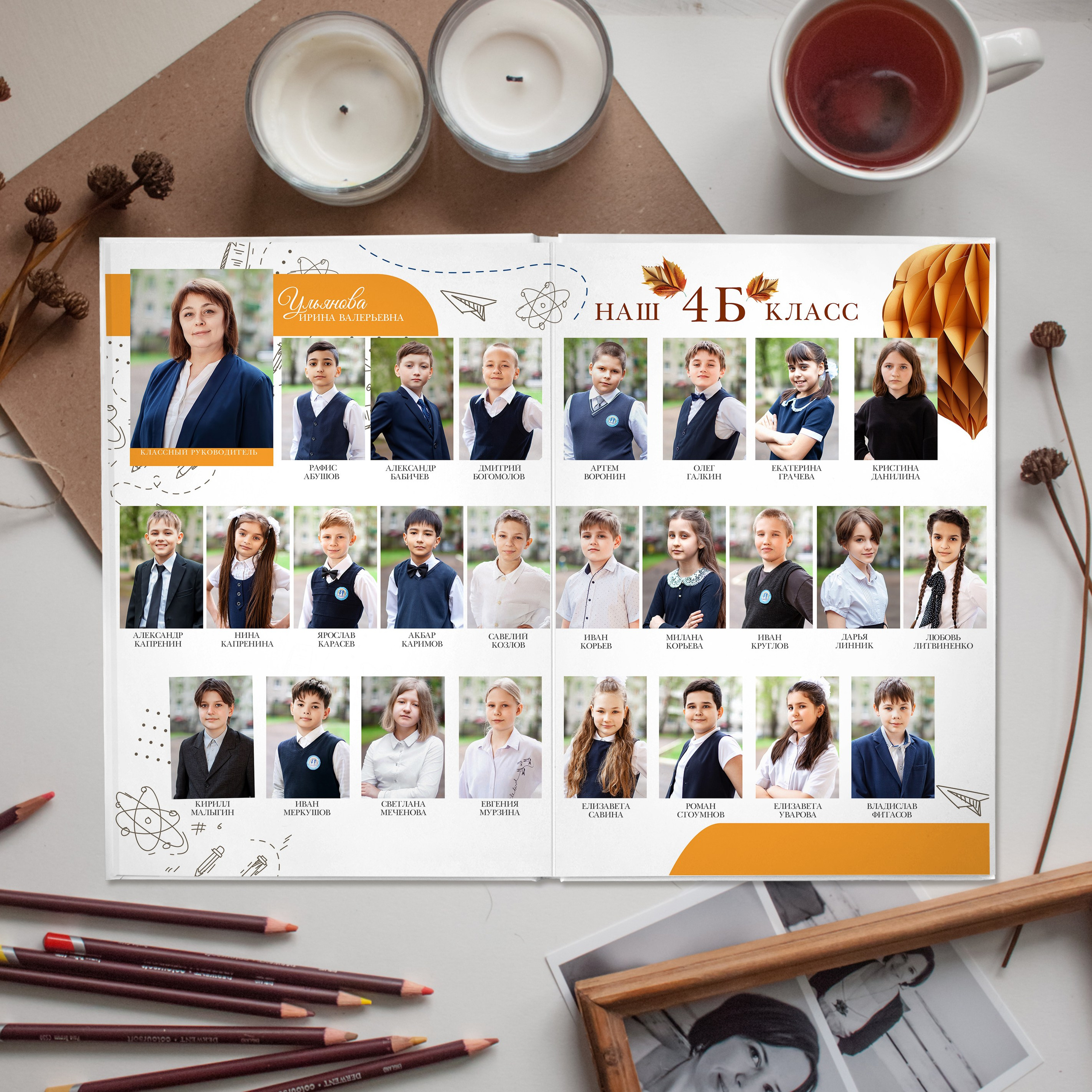 Выпускной альбом для начальной школы 2 разворота. Семейный, школьный фотограф в Нижнем Новгороде Елена Сентюрева