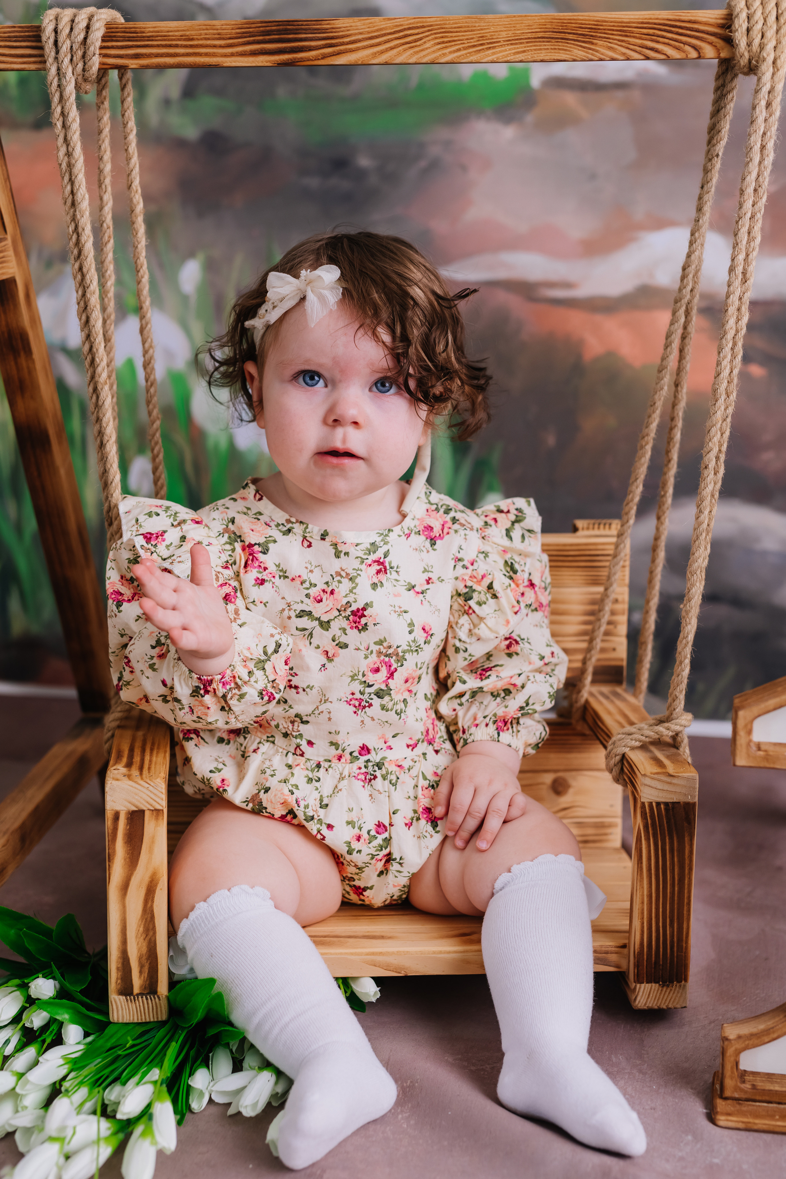 Первый тортик розовый металик. Семейный фотограф Обнинск