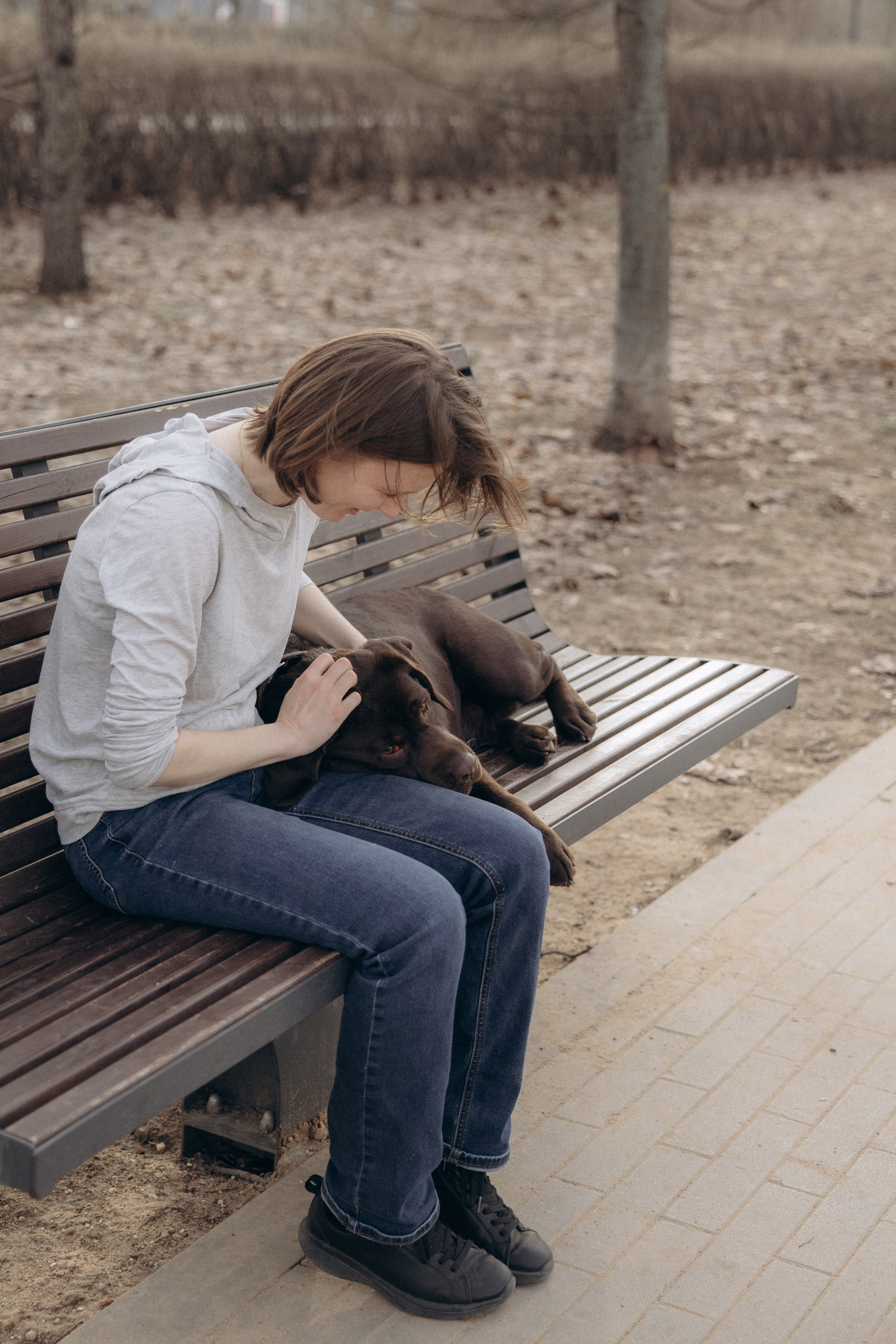 Наталия и Пальма в парке. Фотограф анималист в Казани Алина Сулейманова. Фотограф животных