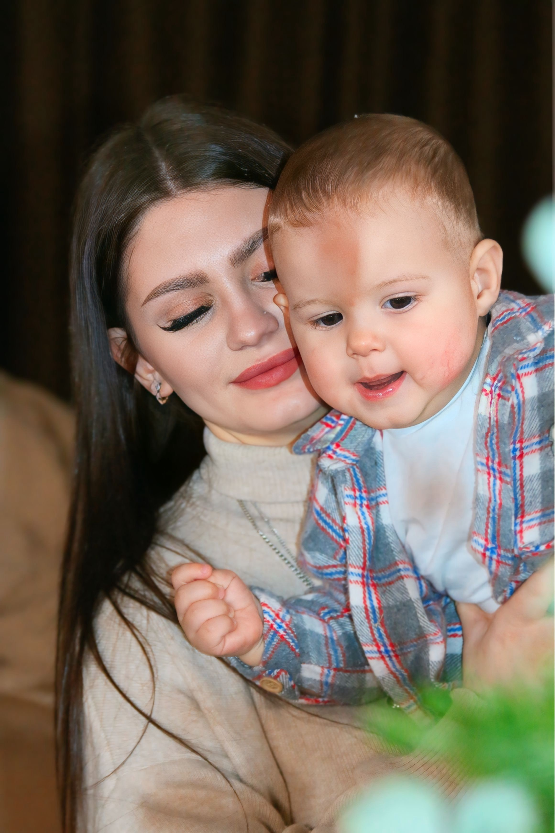 Новогодняя фотосессия мамы с сыном