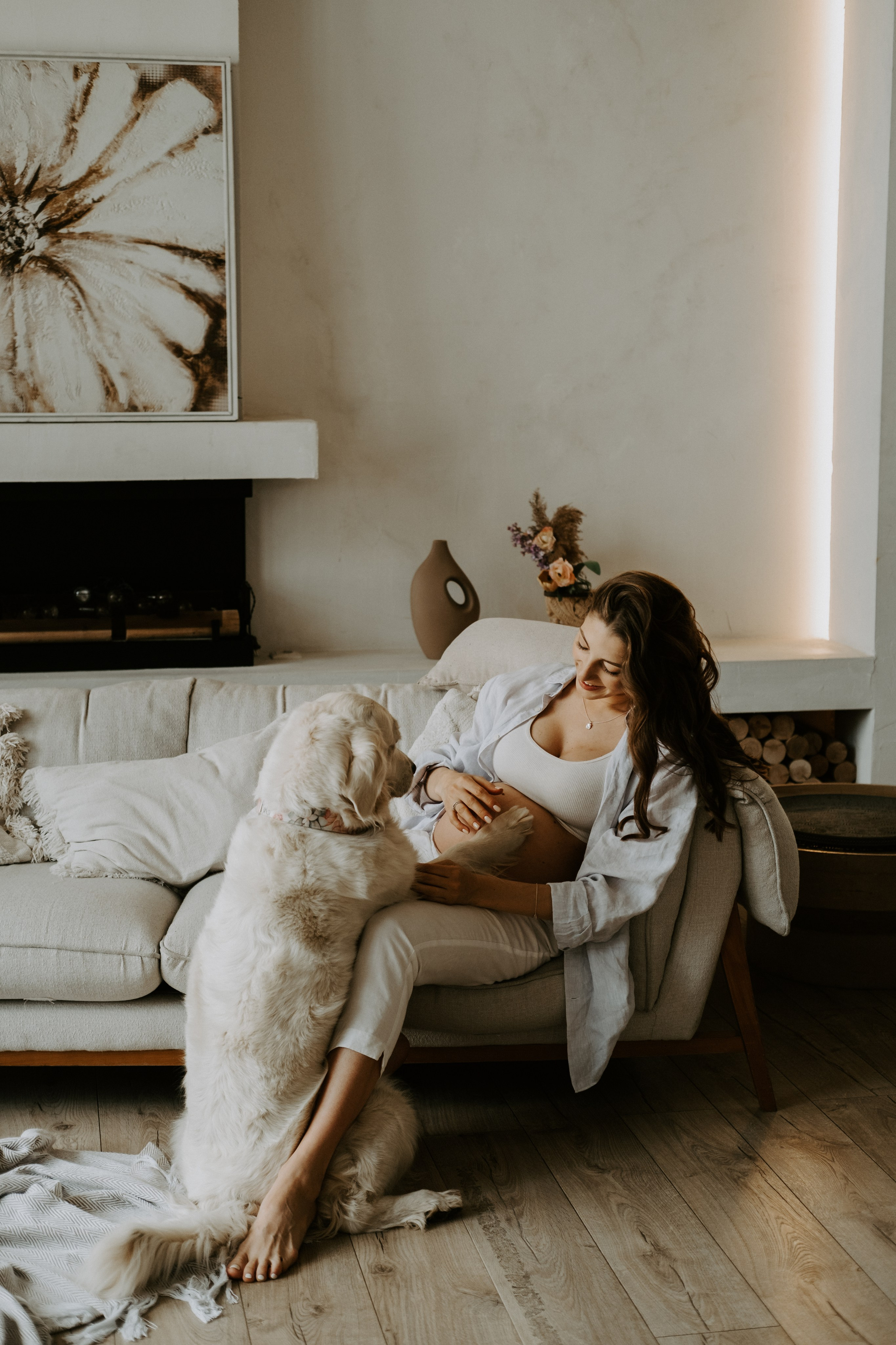 Фотосессия беременности с собакой. Семейный фотограф в Москве Кристина Маркос