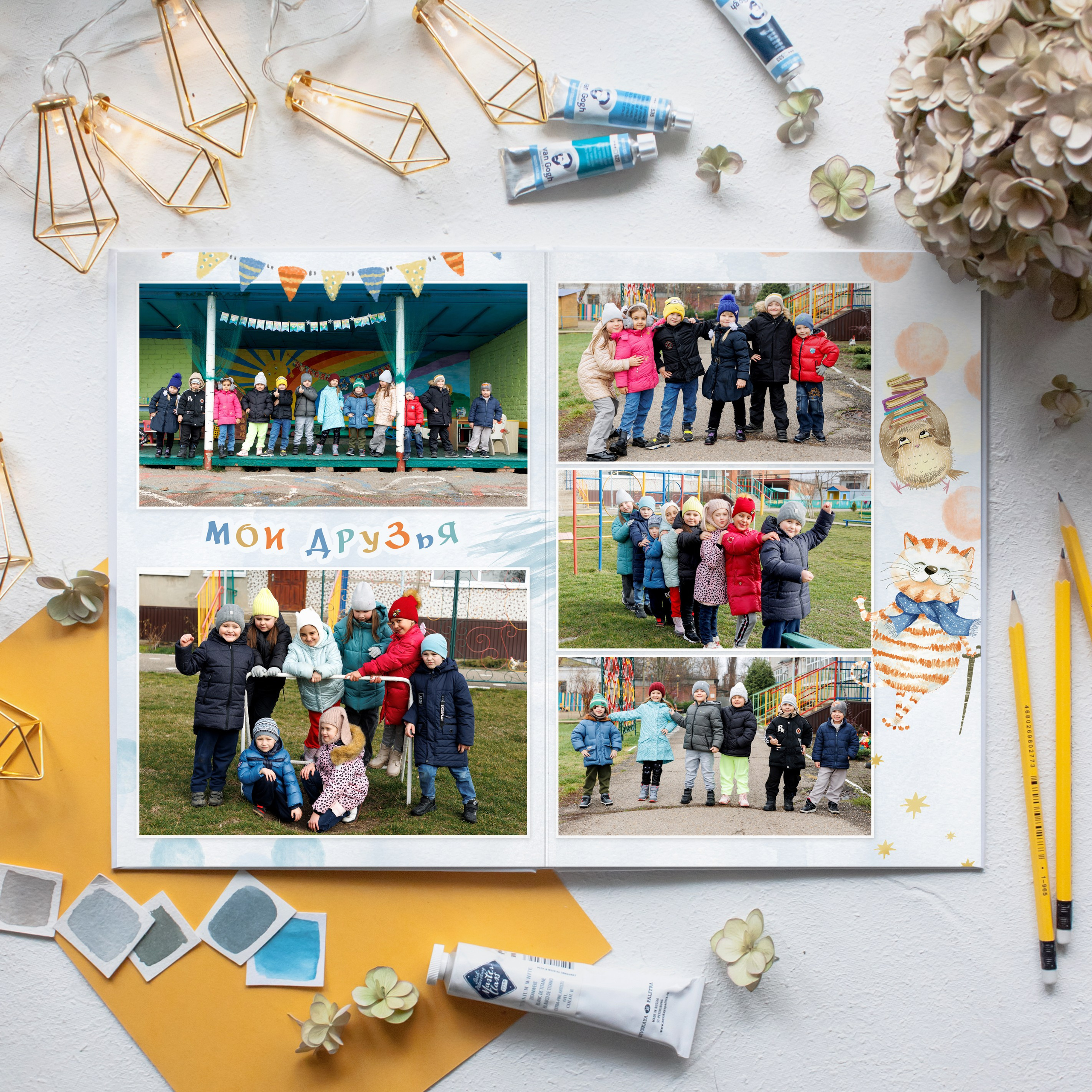 Образцы выпускных фотокниг для детского сада. Детский школьный и семейный фотограф в Краснодаре