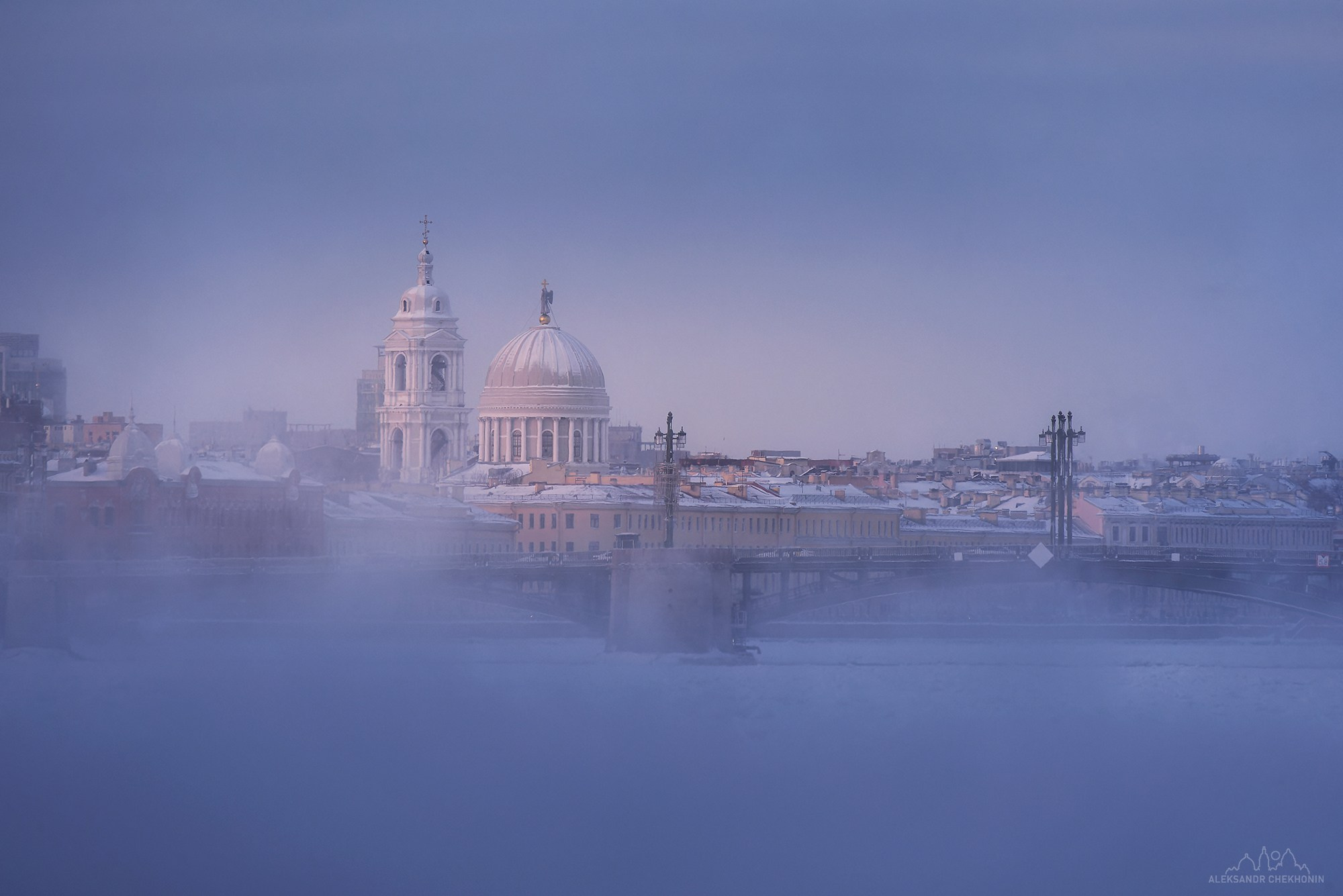 Морозное утро на Неве. Пейзажный фотограф Александр Чехонин