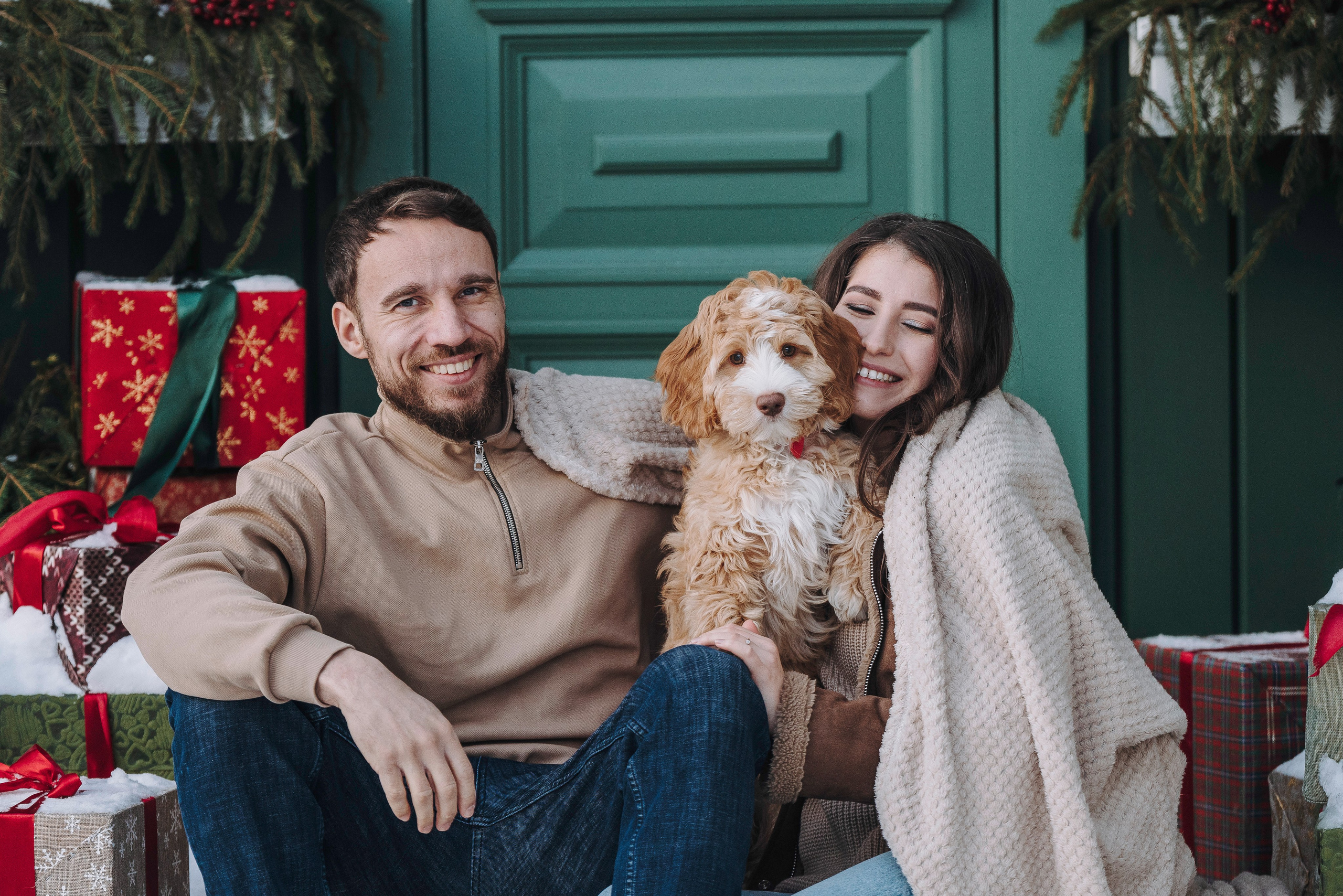 Мёрфи, Таня и Антон. Фотограф анималист в Спб недорого Олеся Майорова