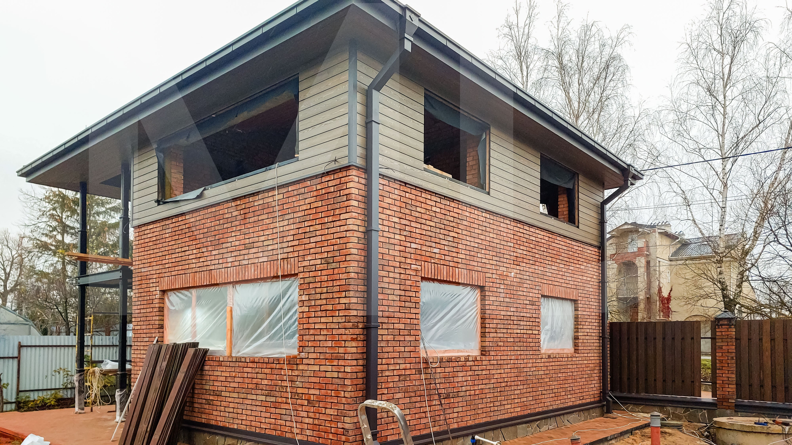 Двухэтажный гараж в стиле Лофт 