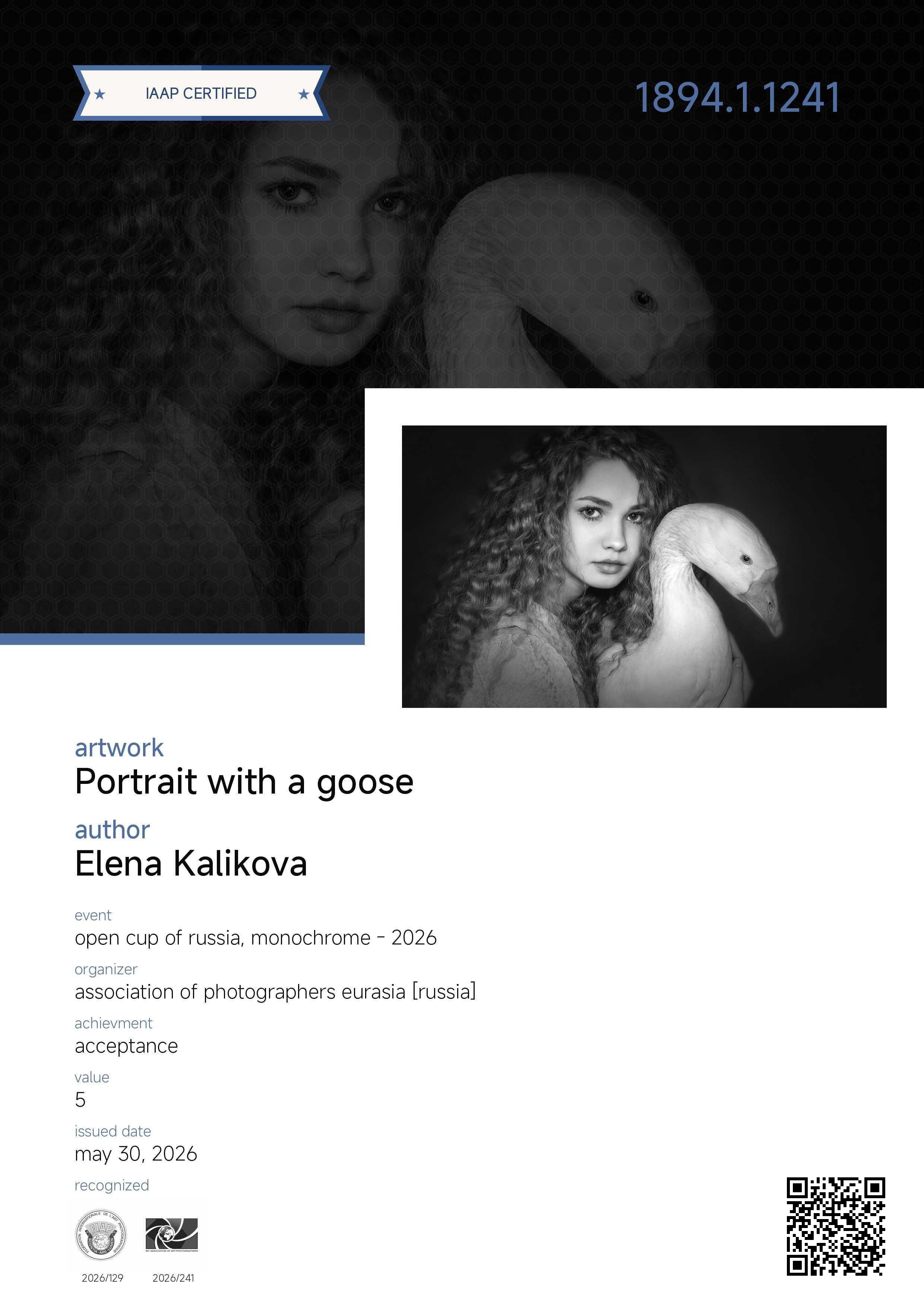 Дипломы и Награды. Семейный и детский фотограф в Екатеринбурге Каликова Елена