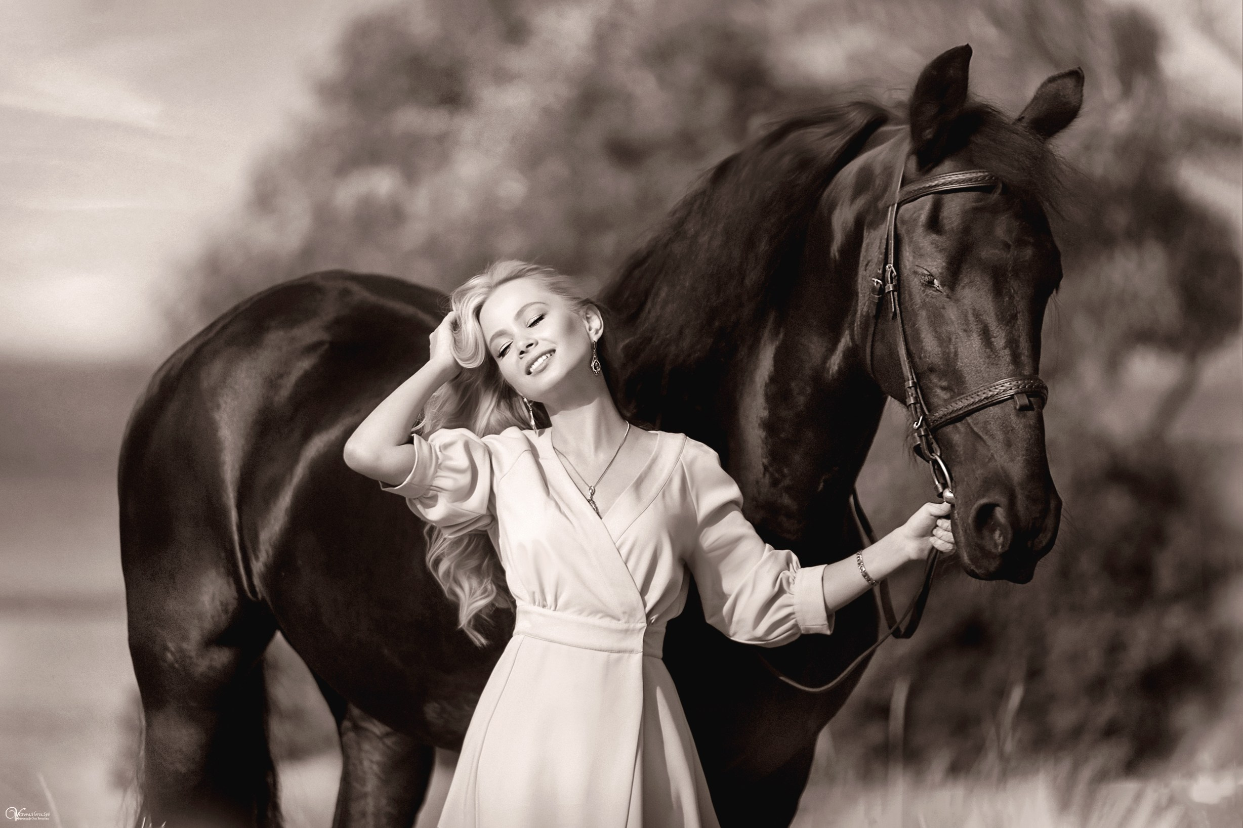 Фотосессии с лошадьми осенью. Фотограф женский и мужской портрет Санкт-Петербург