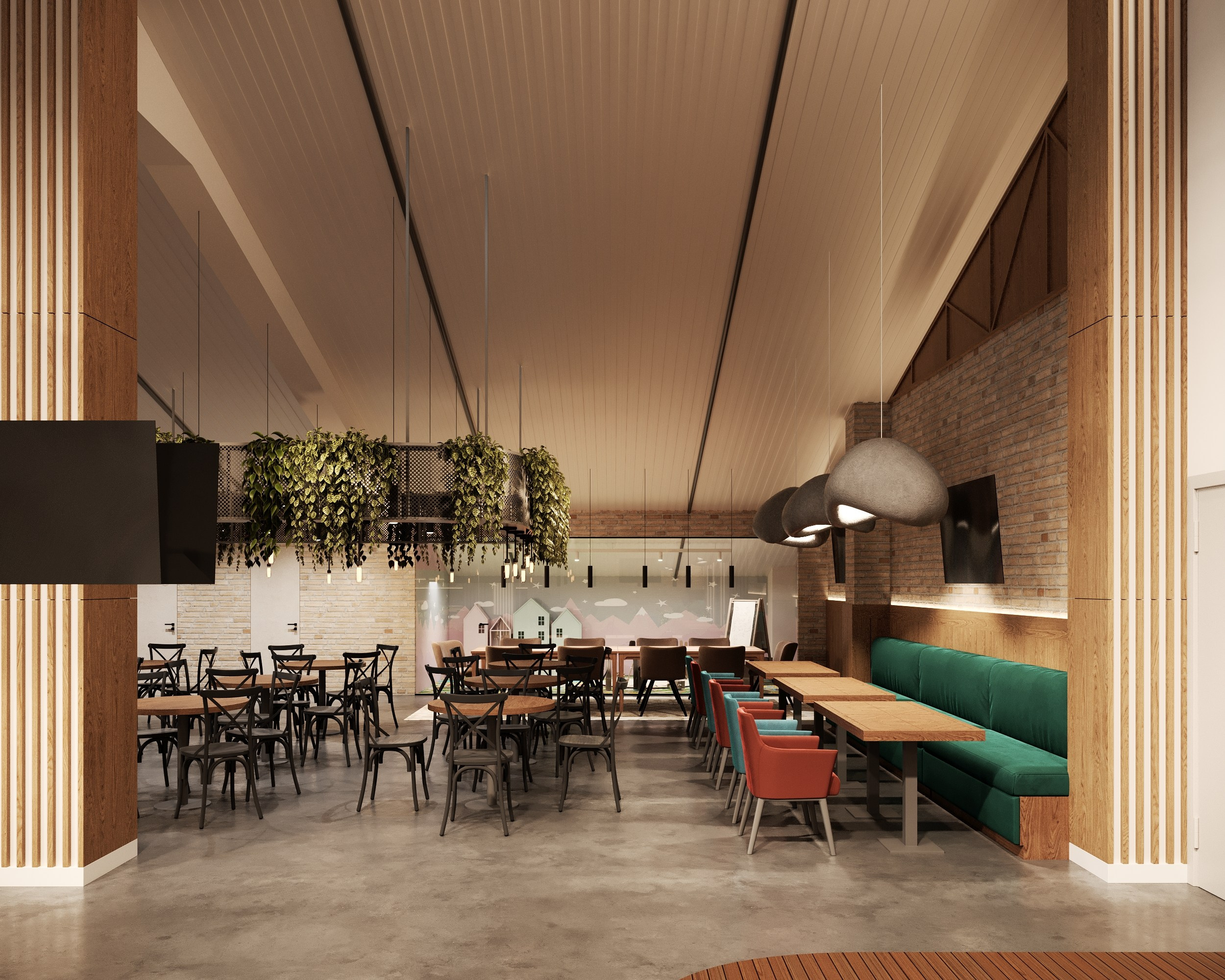 Дизайн кафе на мансардном этаже Ноябрьск. Архитектор-дизайнер в Казани