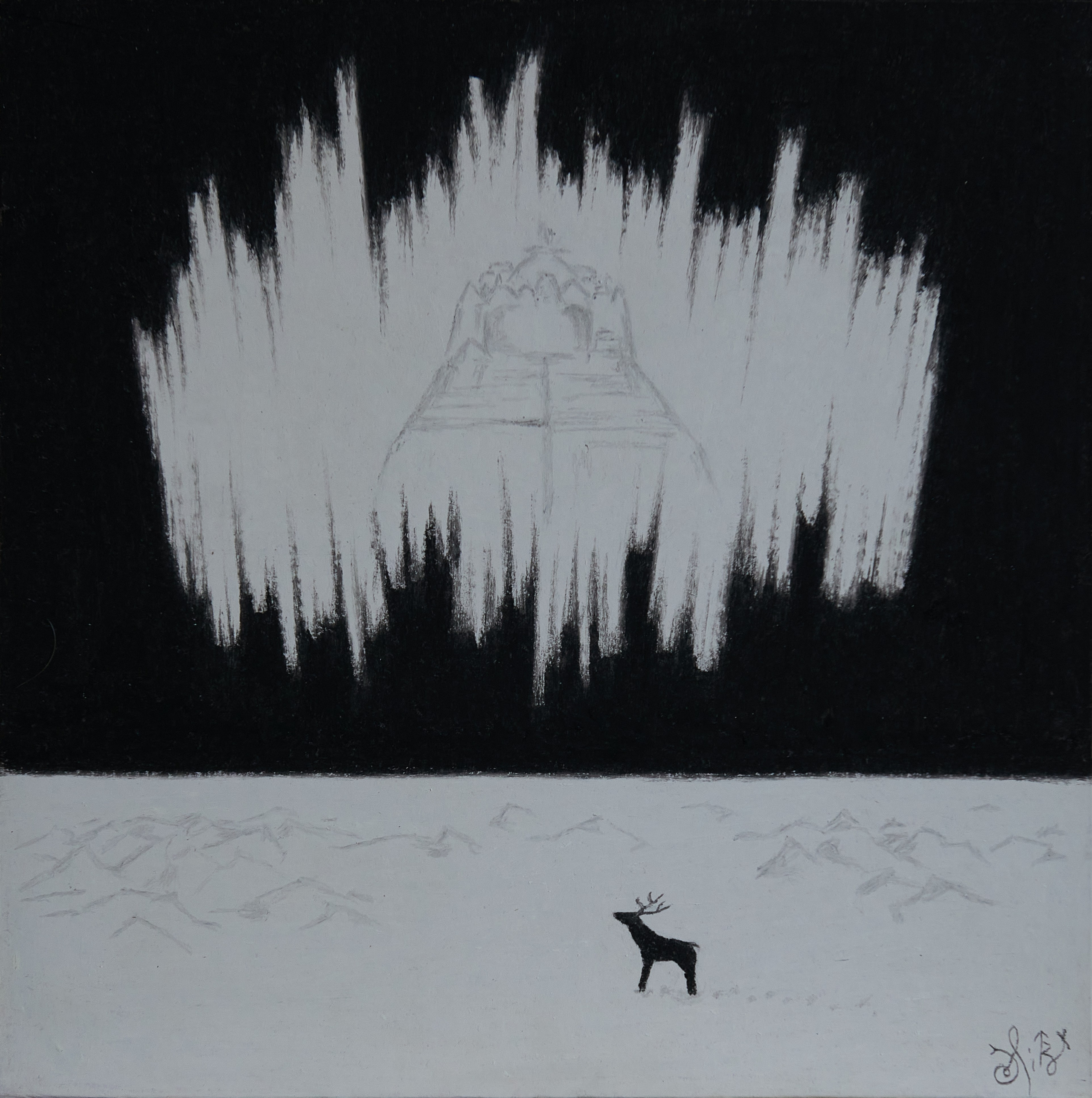 Asgarôr. Миф сияет призрачной действительностью над простором полярных льдов, видимый силой сознания. Город находится на ином уровне действительности, не отторгаемого восприятием имеющихся органов чувств и мышления. Асгард – не только легендарный Царь-Град, он ось Духа воина и благородства эпохи Гипербореи. Он духовная обитель, являющий в себе и передающий полюс космической вертикали. Год создания: 1999 г.