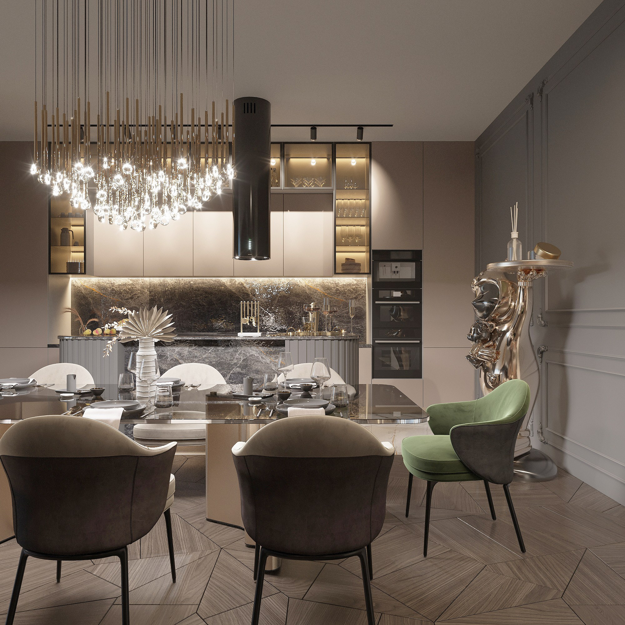 Квартира в Moscow City — интерьер премиум-класса, дизайн и 3D-визуализации. 3Д Визуализация Интерьера и Архитектуры