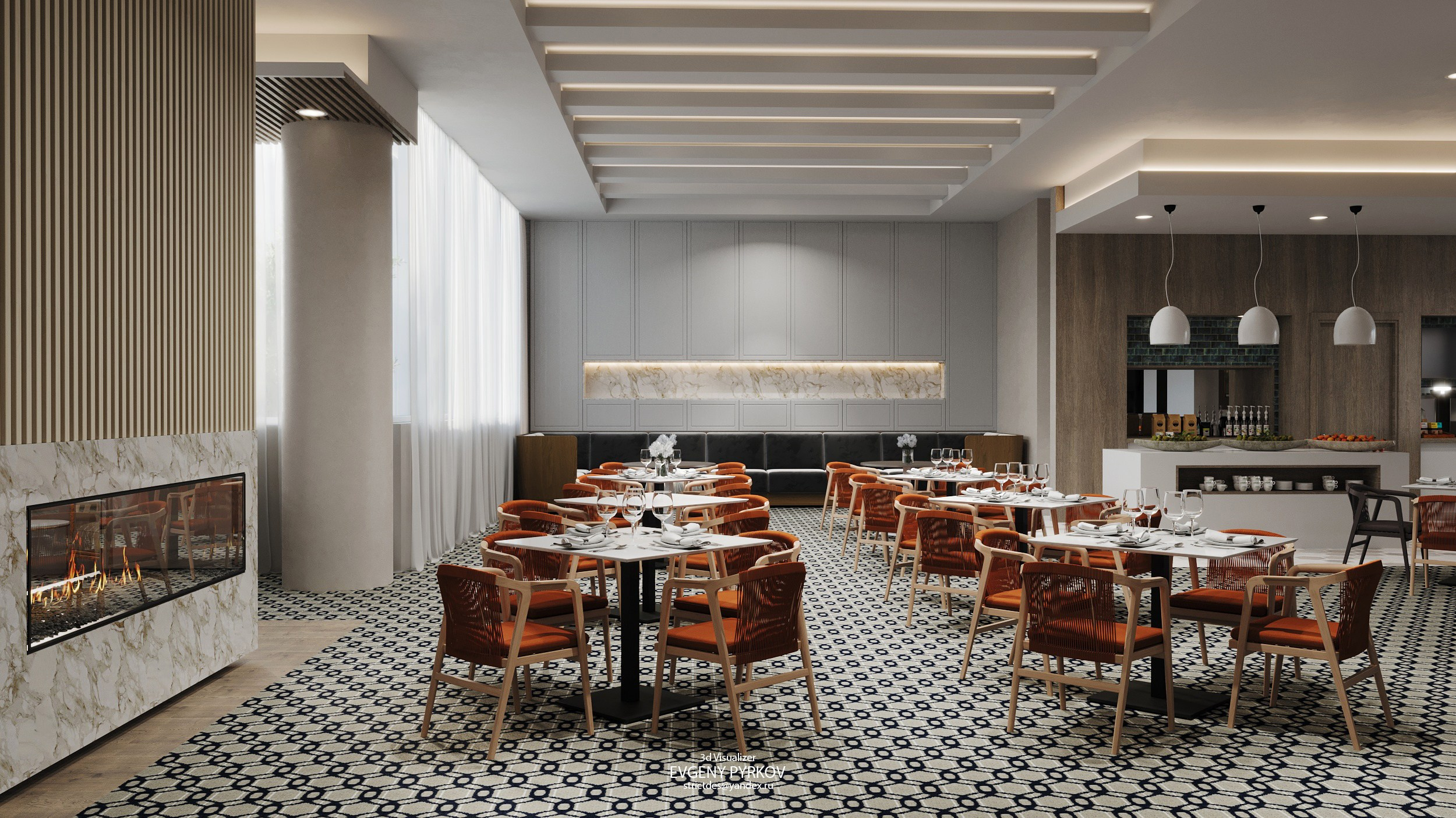 Ресторан в Канаде. Клиент: Ray. Евгений Пырков — 3d визуализатор интерьеров и экстерьеров России