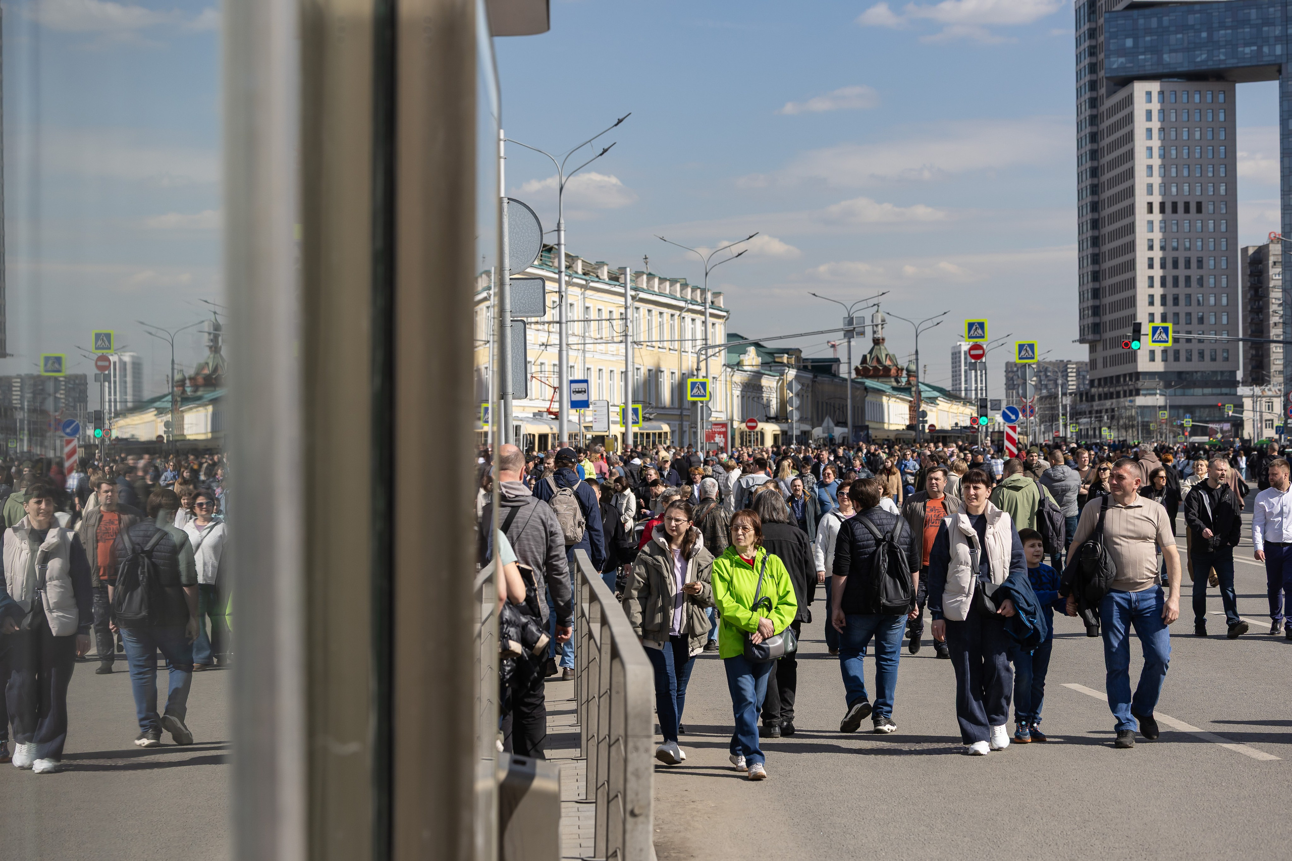 Парад трамваев 4 апреля в Москве. Фотограф Владимир Охрименко