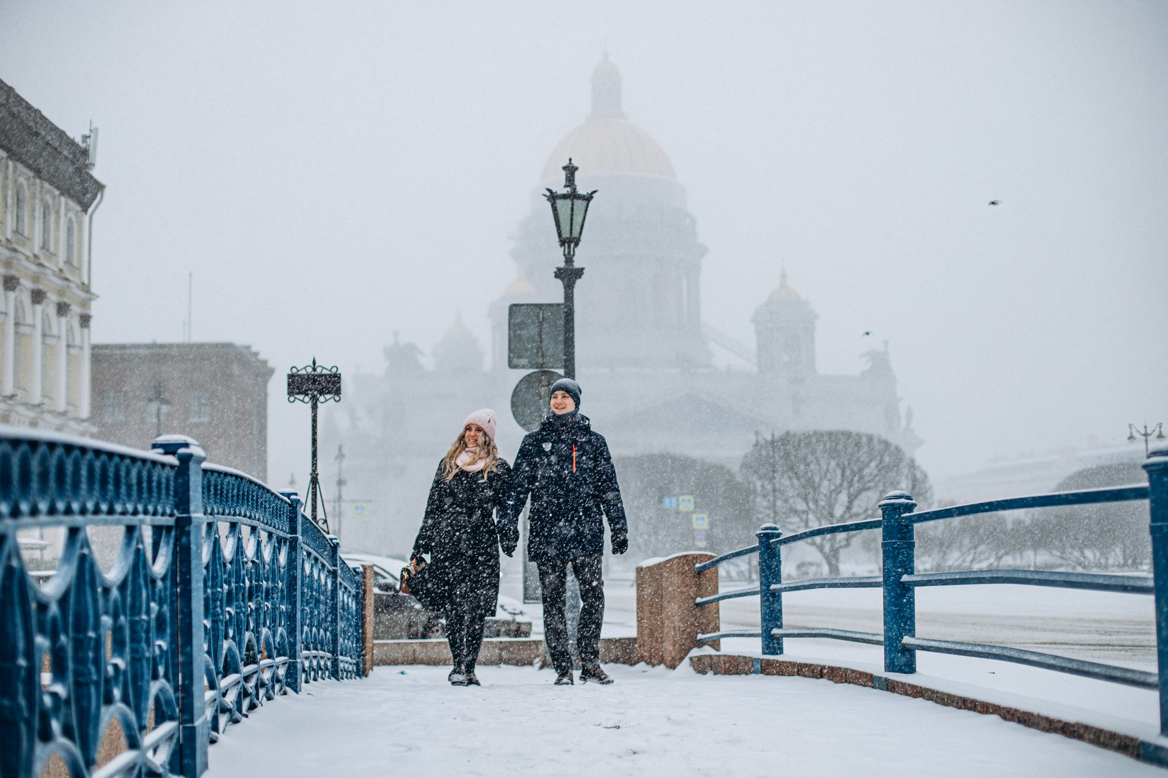 Юрий и Ирина в феврале. Фотопрогулка в Петербурге. Индивидуальный и семейный фотограф в Санкт-Петербурге