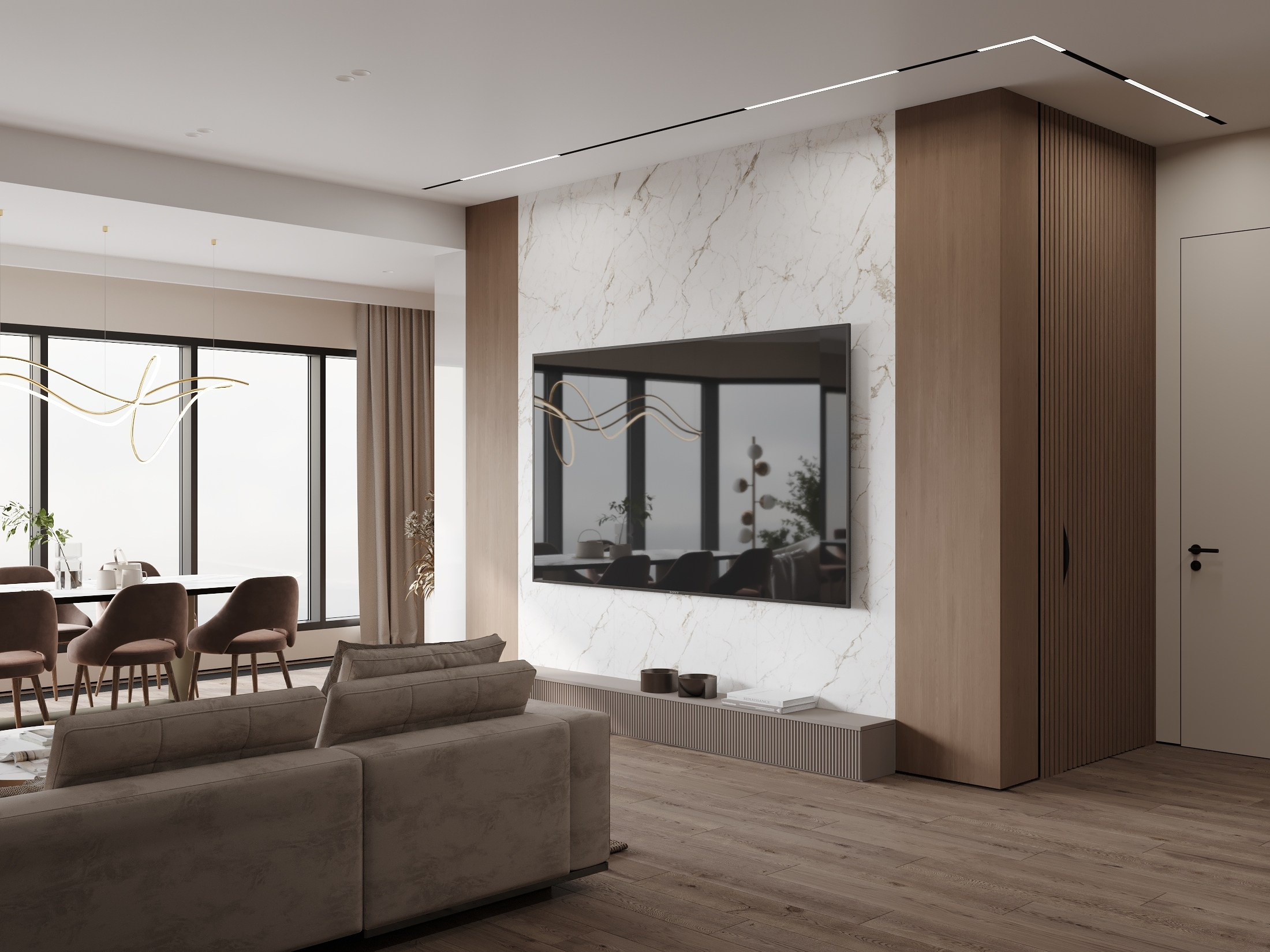 ЖК Аквамарин 112.6 кв.м. Дизайнер интерьера и 3D визуализатор Ванчугова Ольга