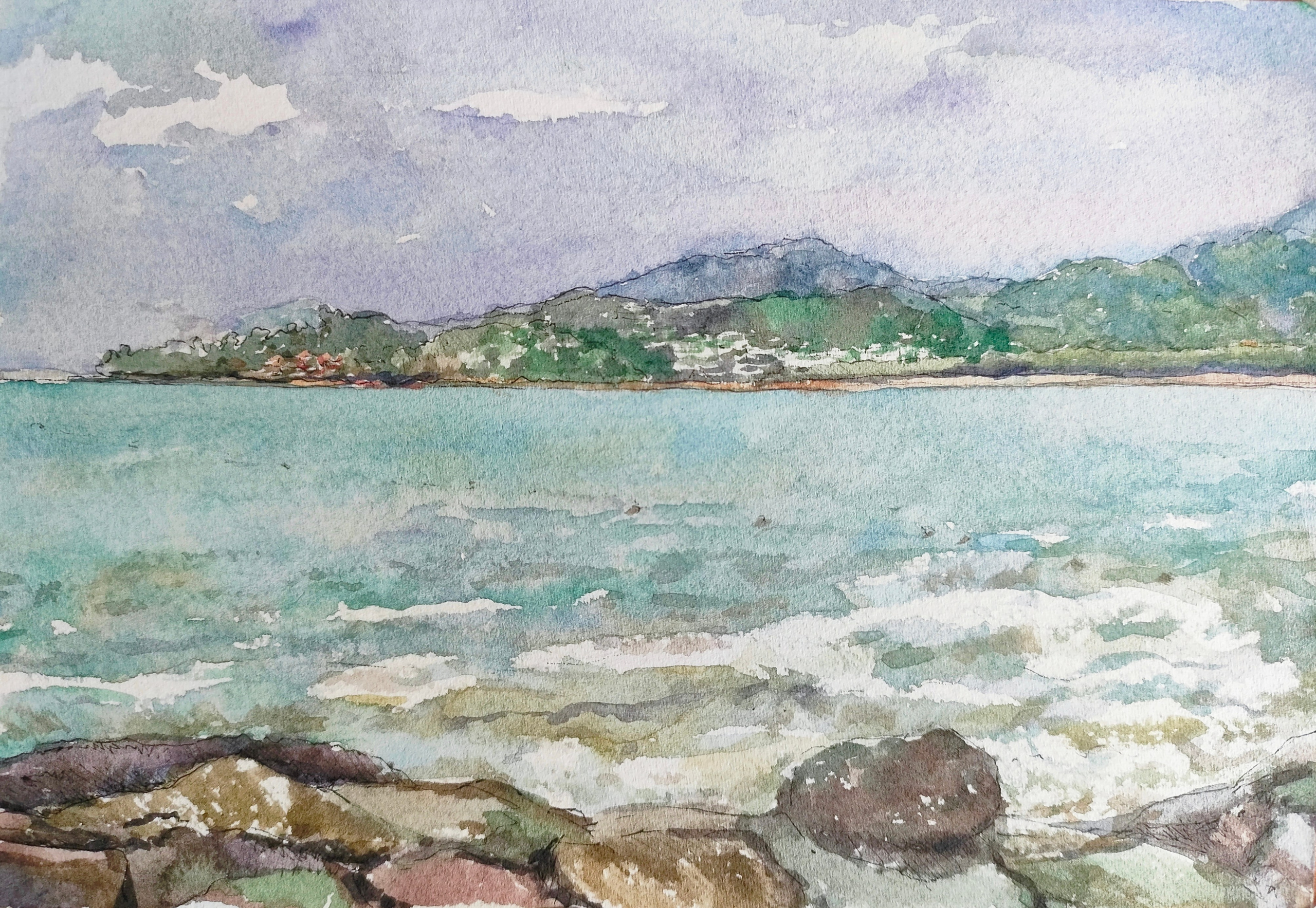 "Море Таиланда", акварель, 2021