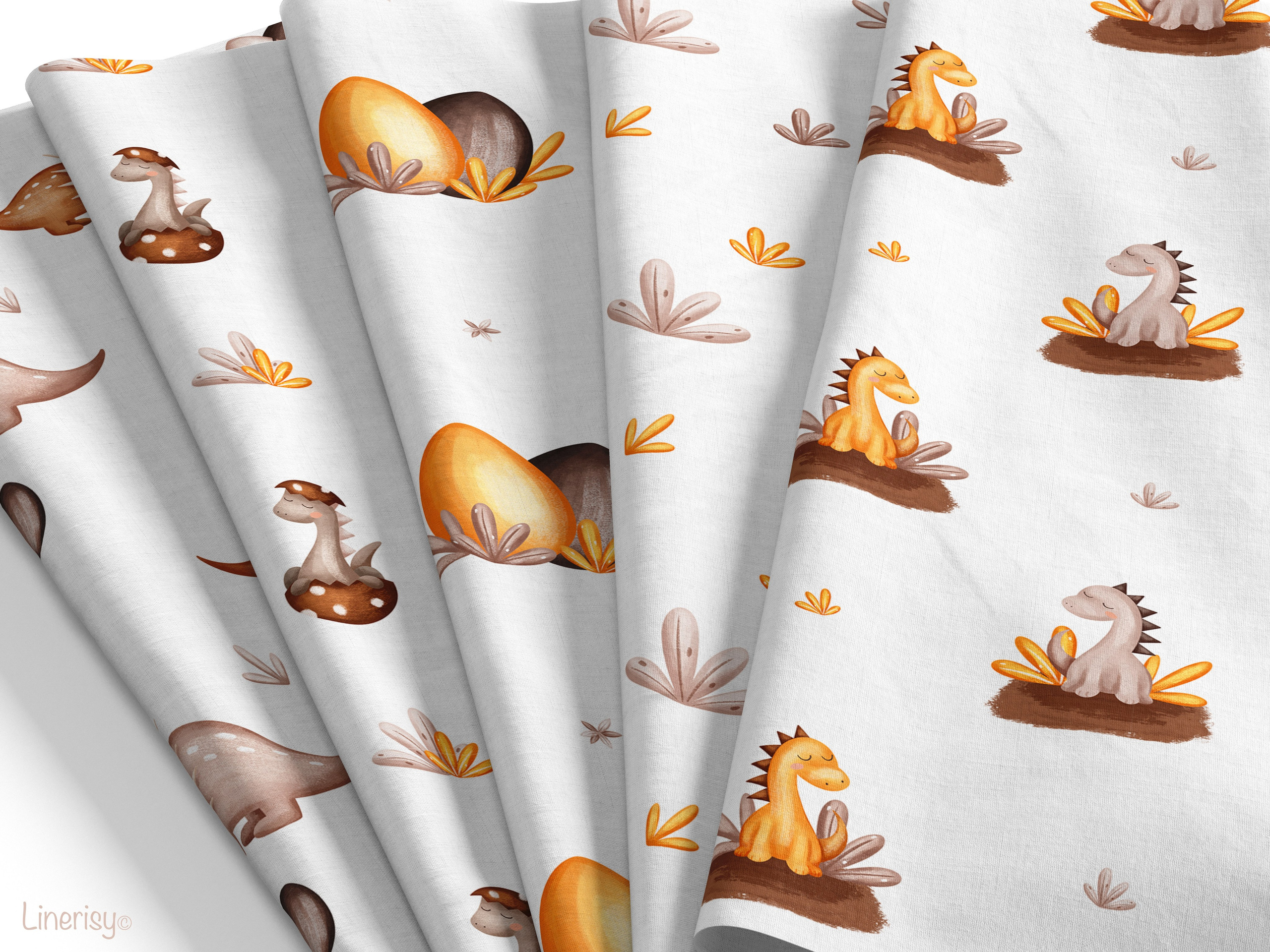 Коллекция «Милые динозавры» — графические иллюстрации, композиции, постеры и бесшовные паттерны. Художник-иллюстратор Евгения Бекренёва