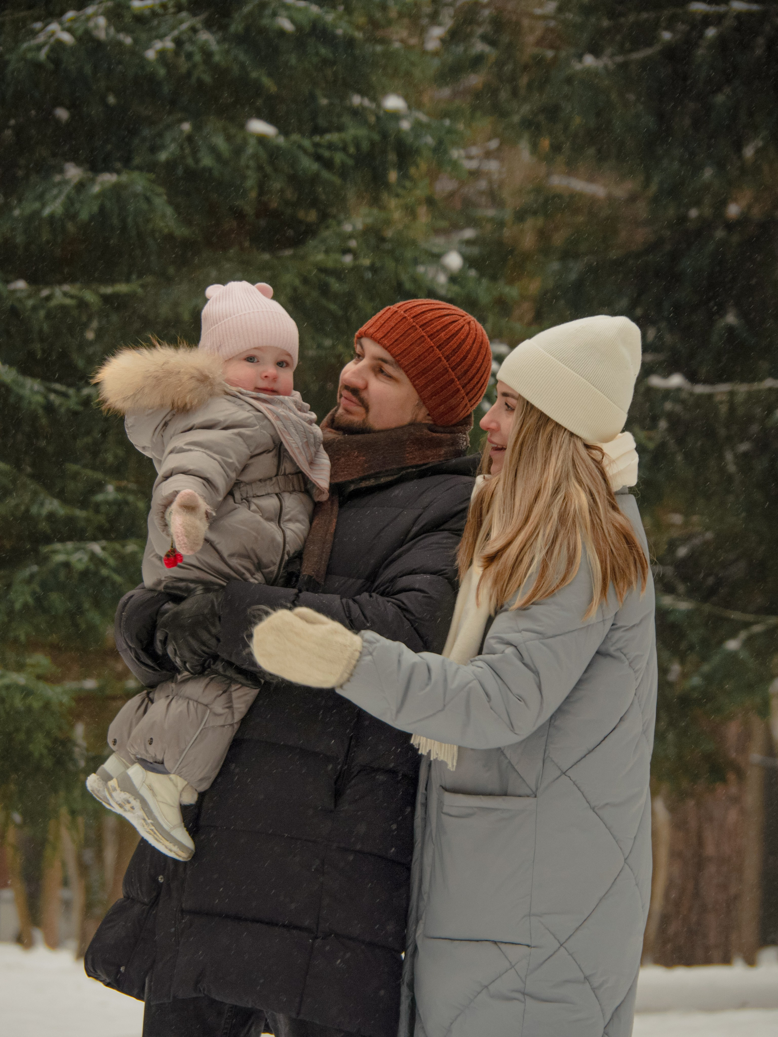 Зима. Валерия, Евгений, Милана. Фотограф в Москве Ленарская Дарья