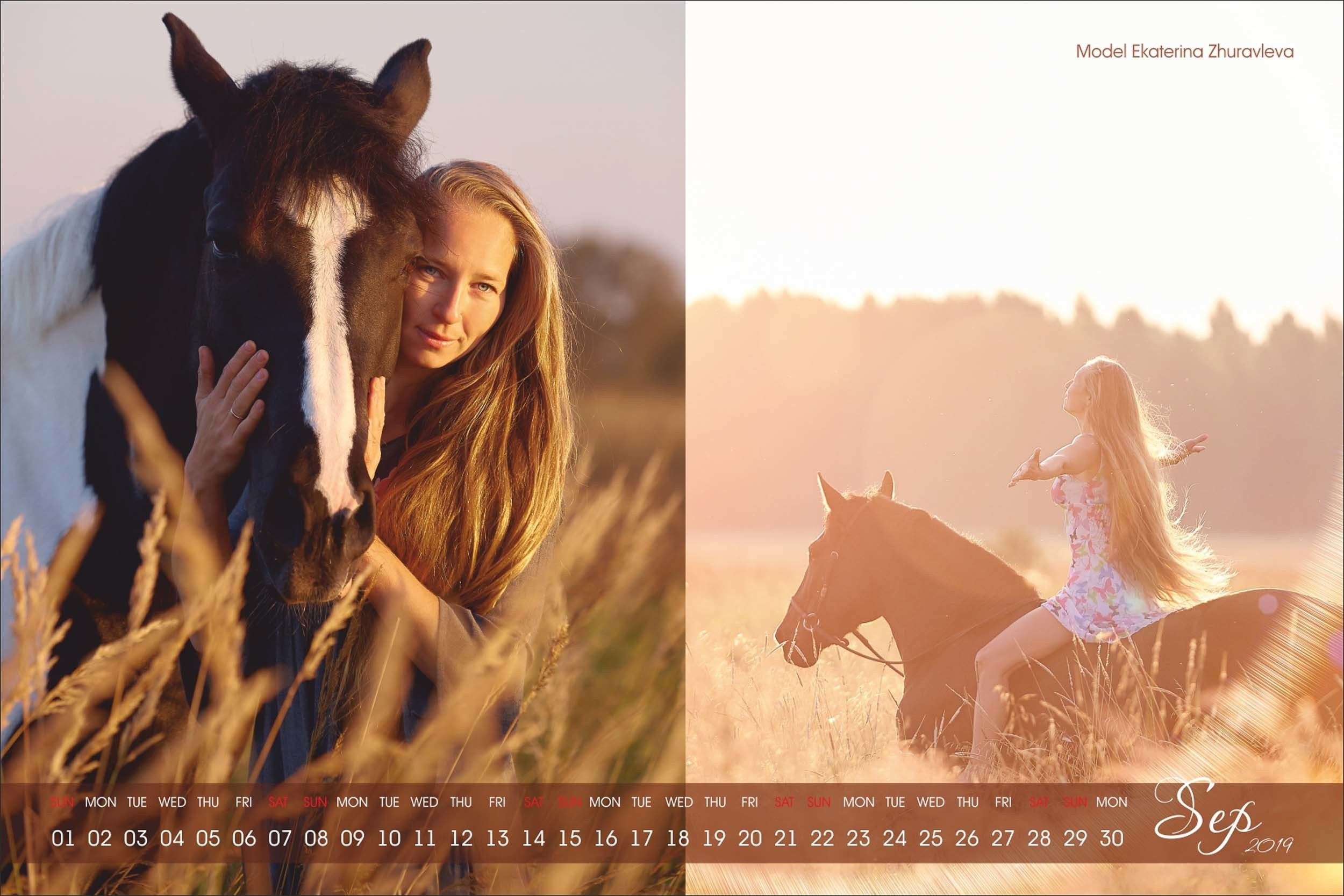 КАЛЕНДАРЬ "TOGETHER"  для КСК "ЭКВИТЕРРА" 2019. Photographer for business Mikhail Semenov. Aqua photo studio, photo school