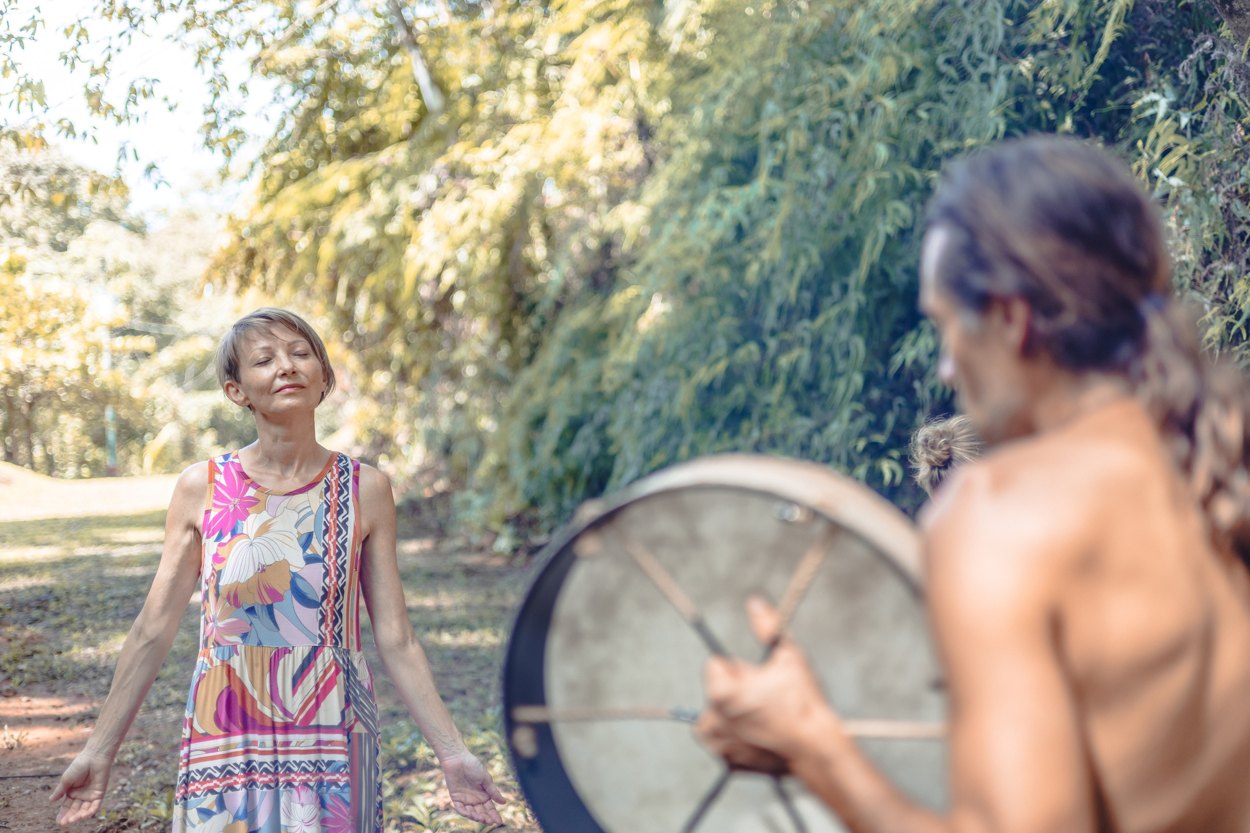 Clean space inside  outselfs with a tambourine