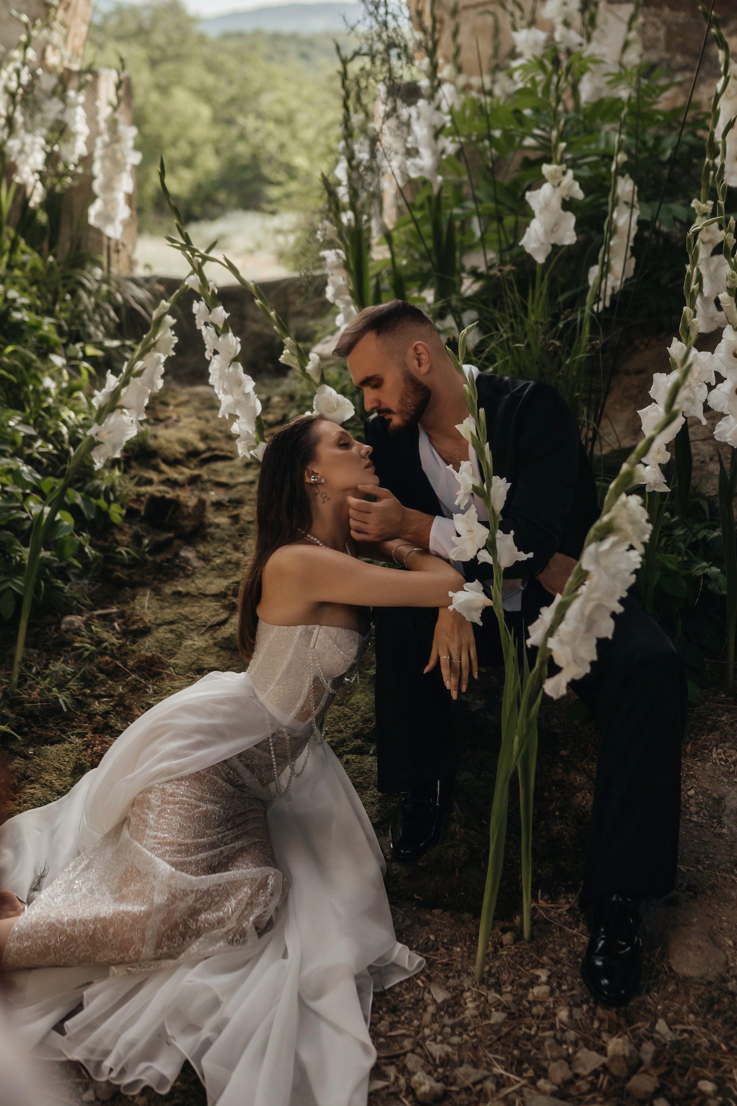 свадебная фотосессия в Крыму с цветами