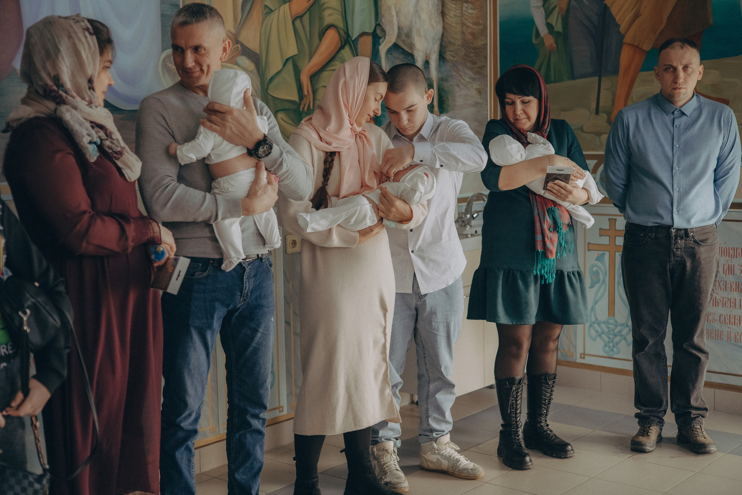 Крещение Ксюши, Миши и Маши. Семейный фотограф в Москве Любовь Переседова