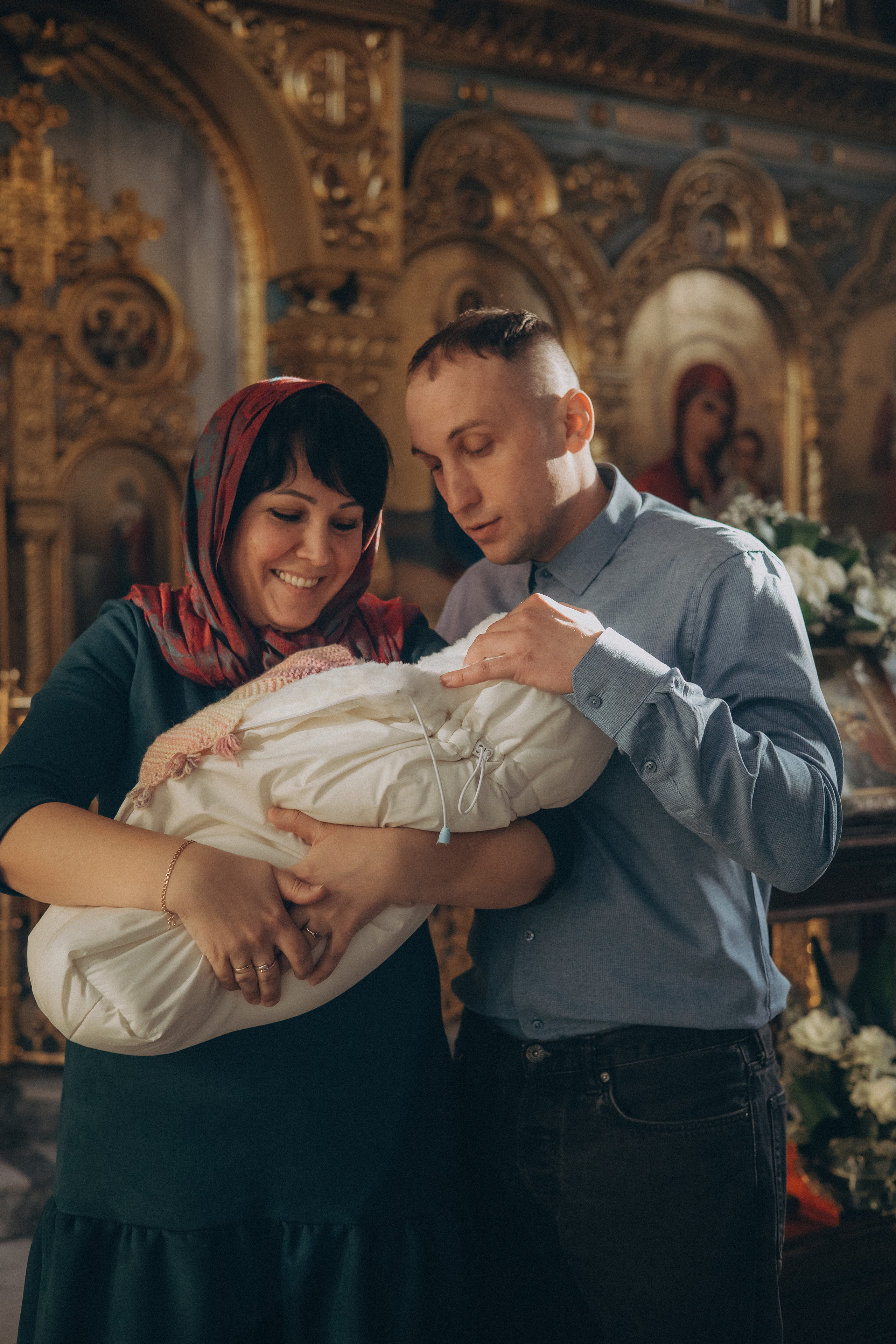 Крещение Ксюши, Миши и Маши. Семейный фотограф в Москве Любовь Переседова