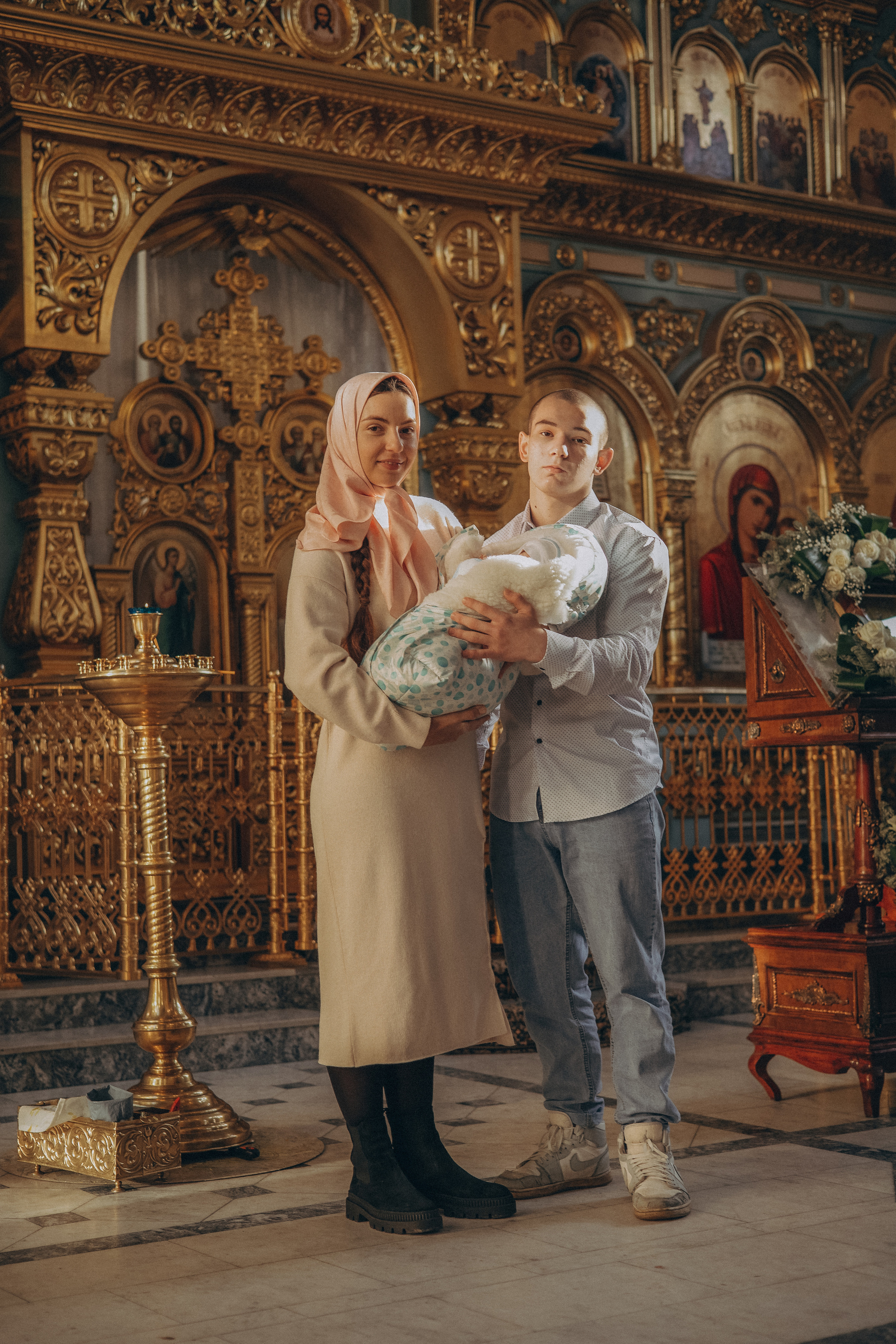 Крещение Ксюши, Миши и Маши. Семейный фотограф в Москве Любовь Переседова