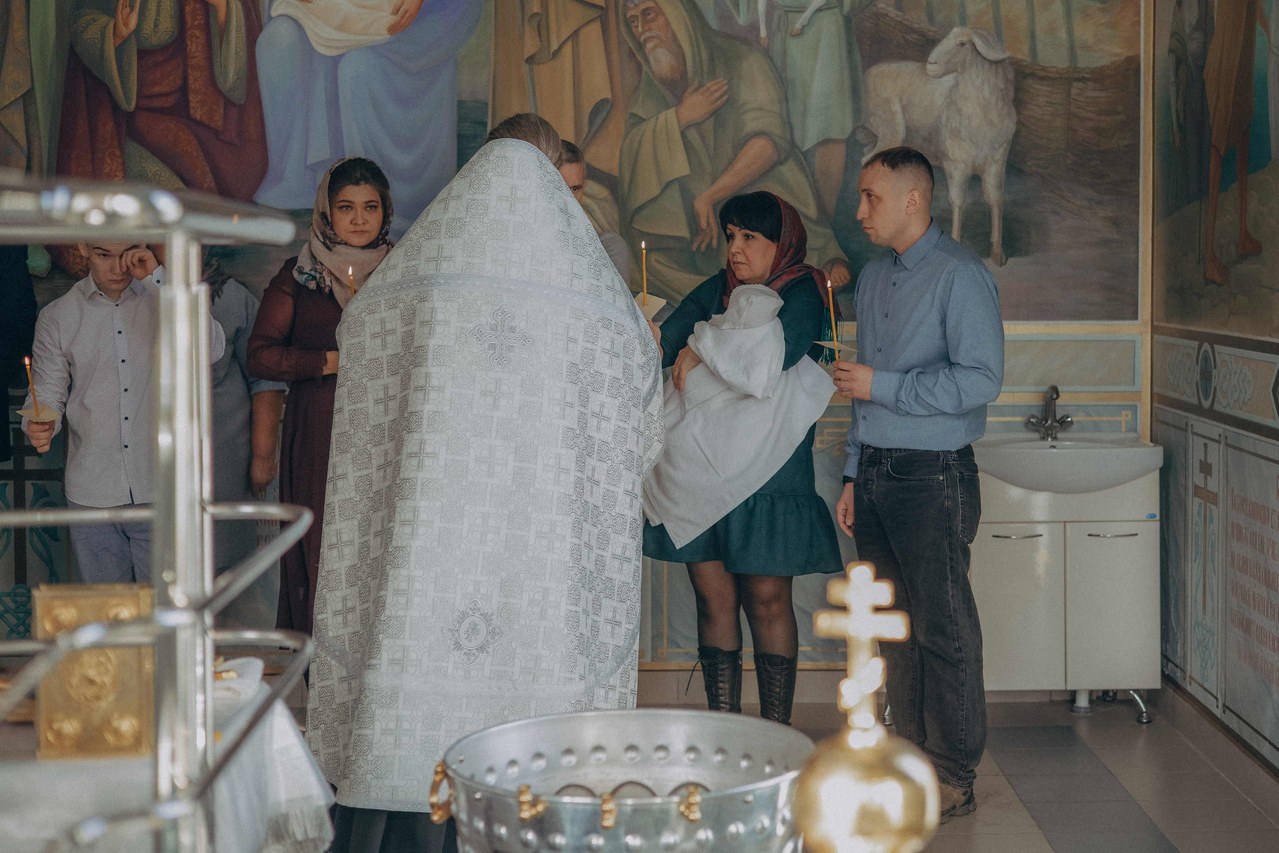 Крещение Ксюши, Миши и Маши. Семейный фотограф в Москве Любовь Переседова
